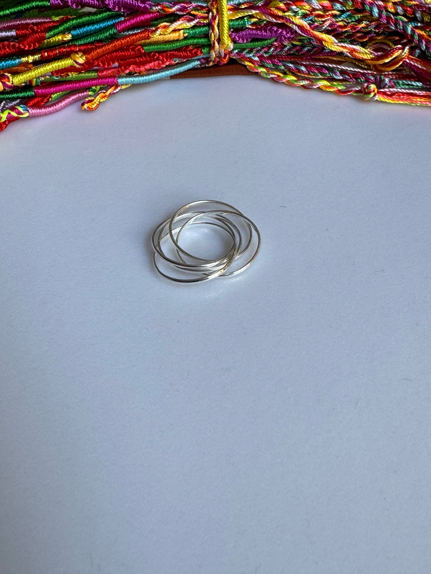 925 silver ring 5 strands size 13/14- Z50