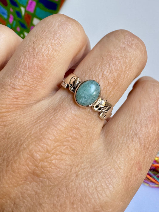 Anello argento 925 amazzonite misura 15/16 - 3AMA