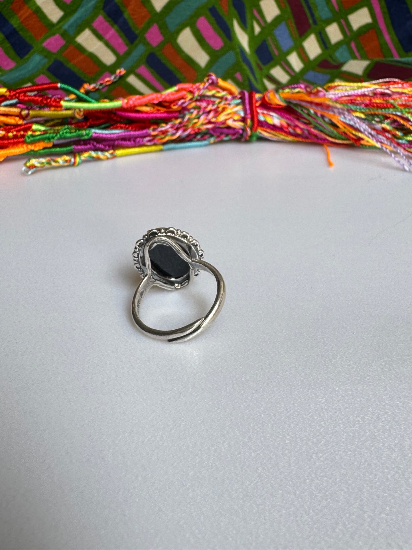 925 silver amber ring size 14 adjustable 52A