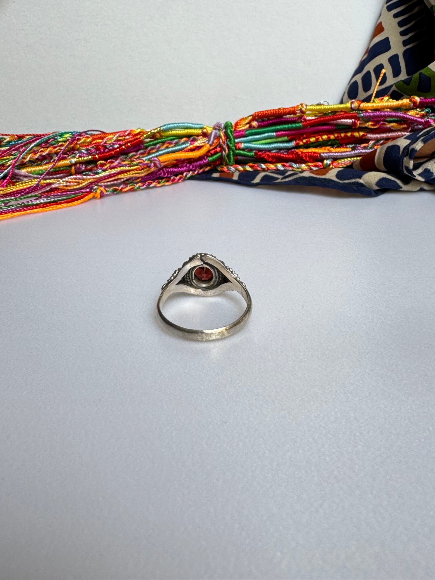 Anello argento 925 granato misura 21/22 - 5GR