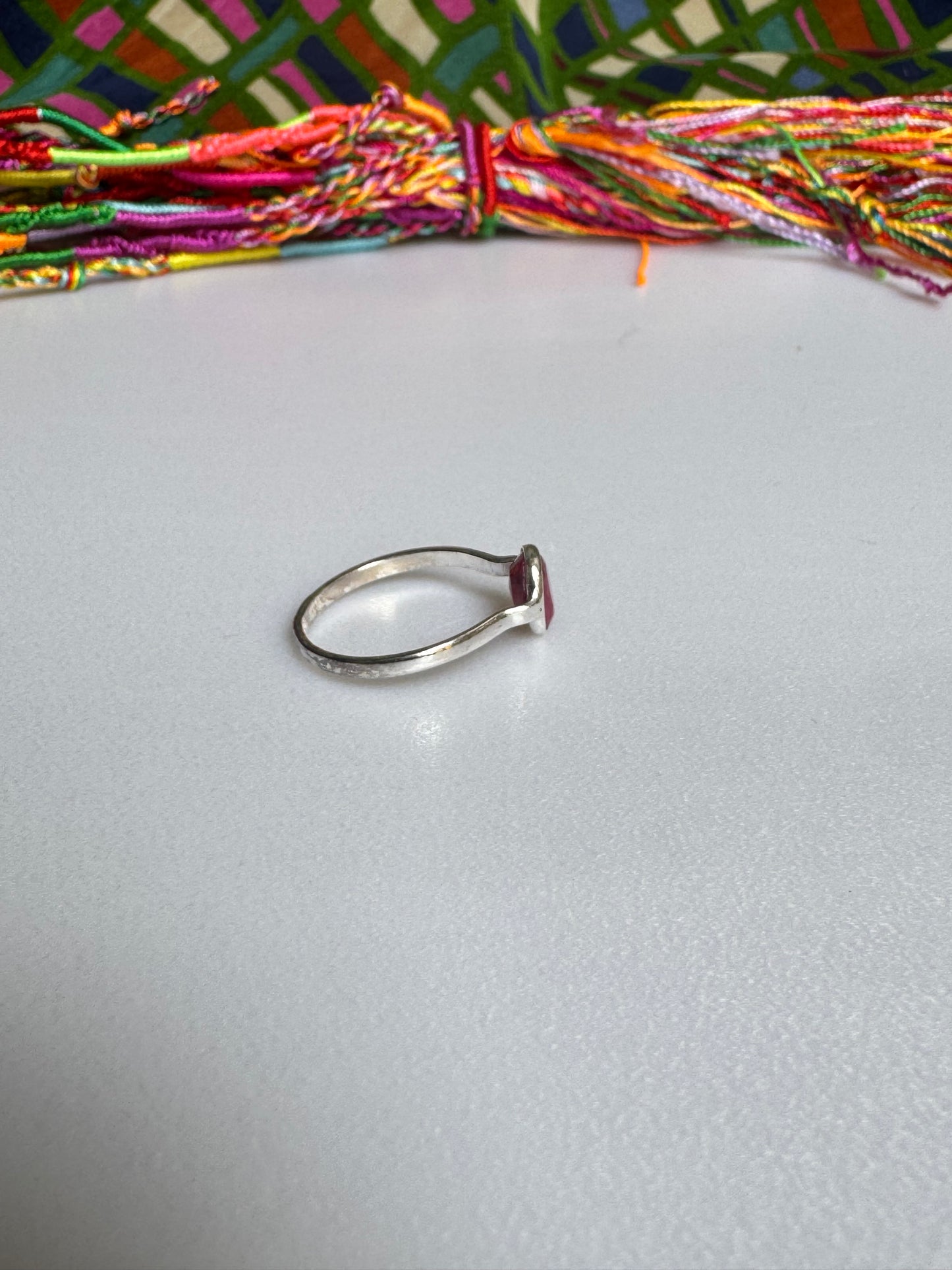 925 silver ring with ruby root, size 17 - 29AM