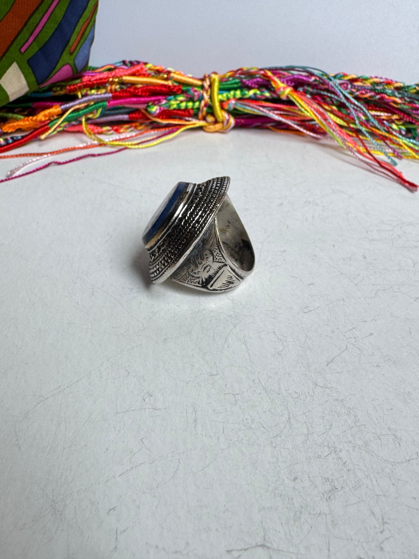 Anello antico pietra dura lapislazzuli vintage misura 18/19