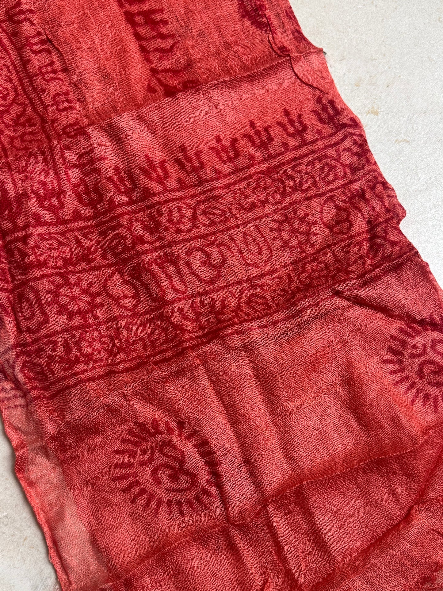 Pashmina sciarpa India arancio ohm e Shiva