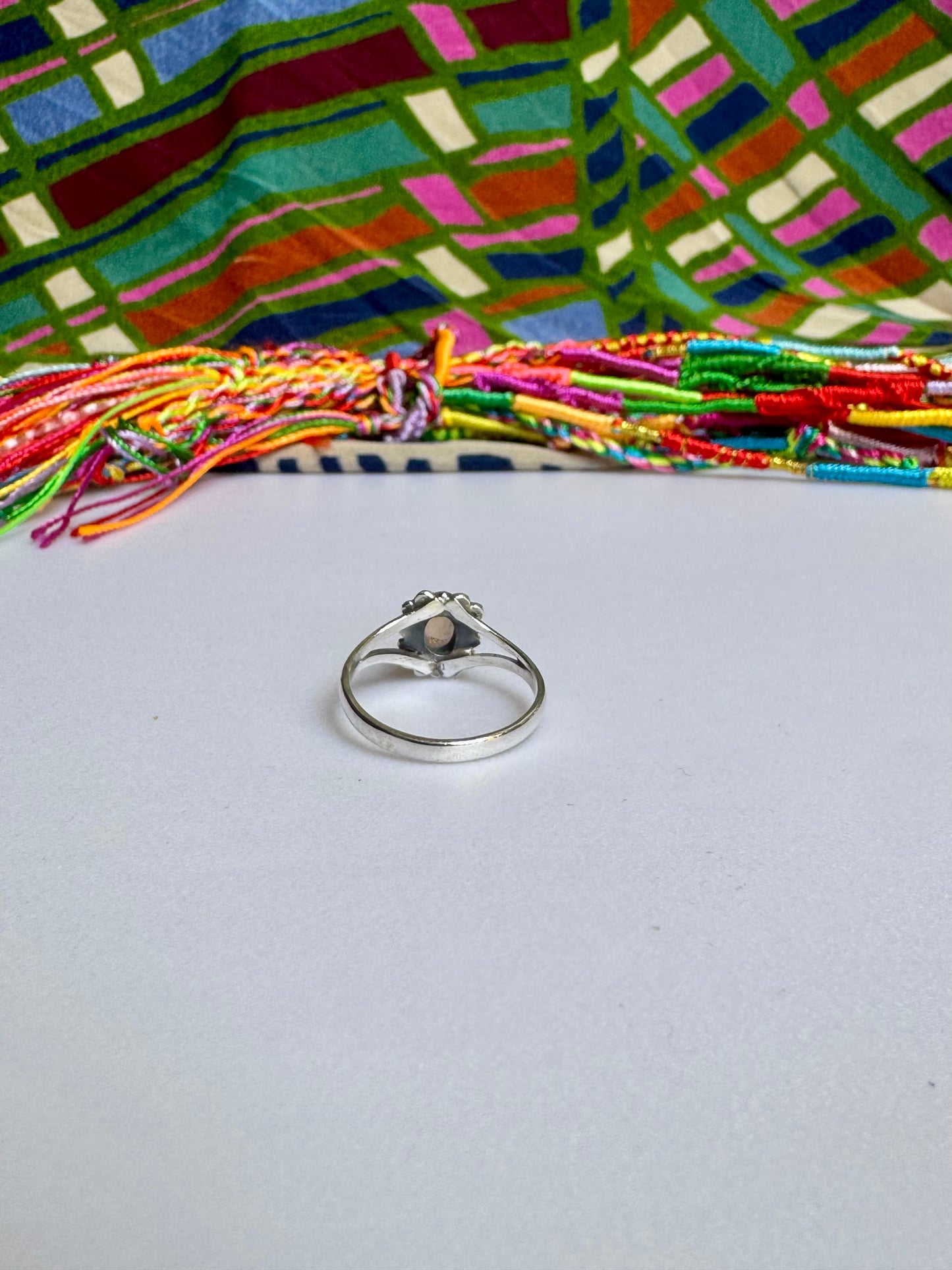 925 silver ring with white opal, size 17/18 - G33