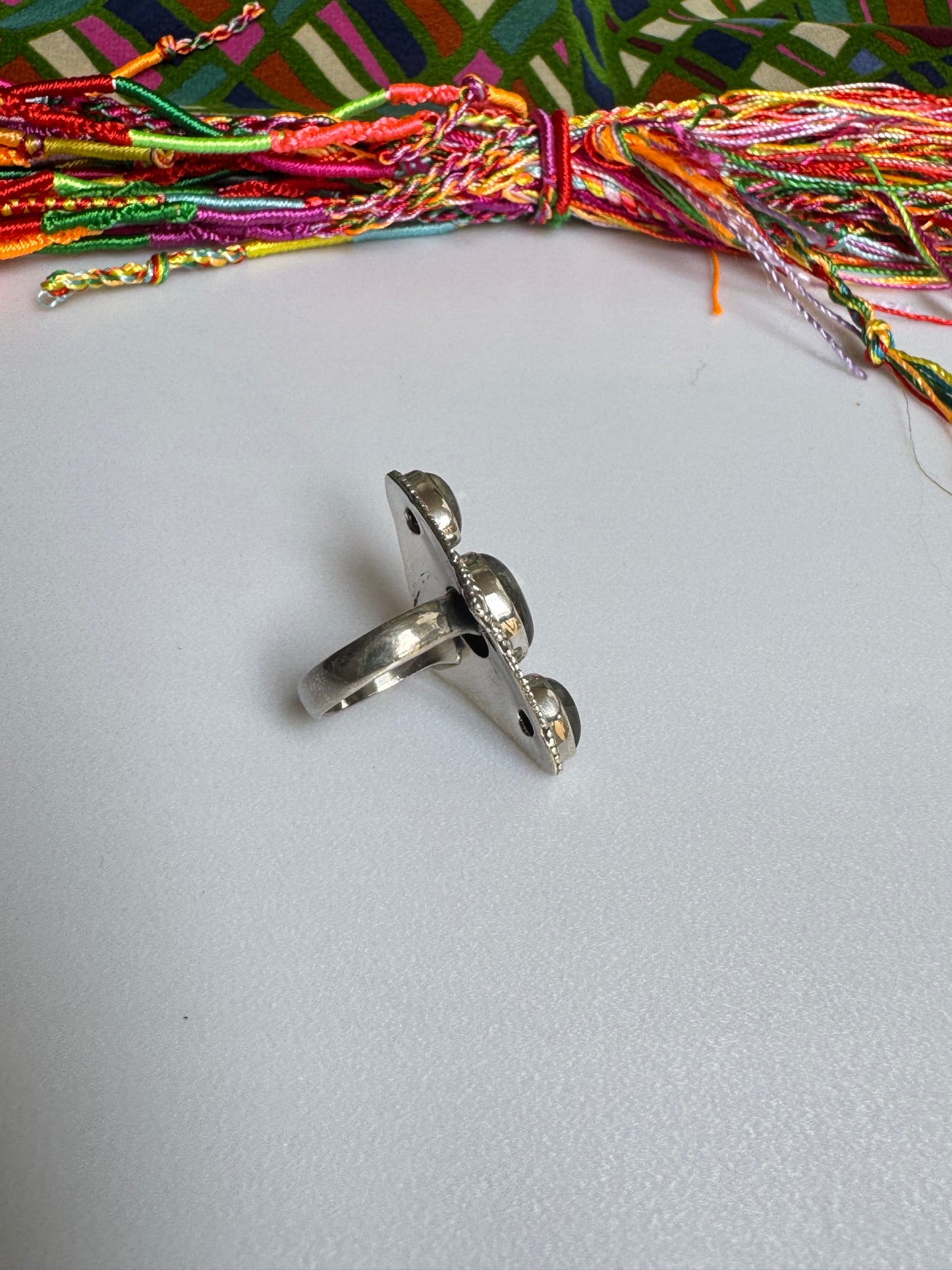 Labradoritring aus 925er Sterlingsilber, Größe 16 - 6LA