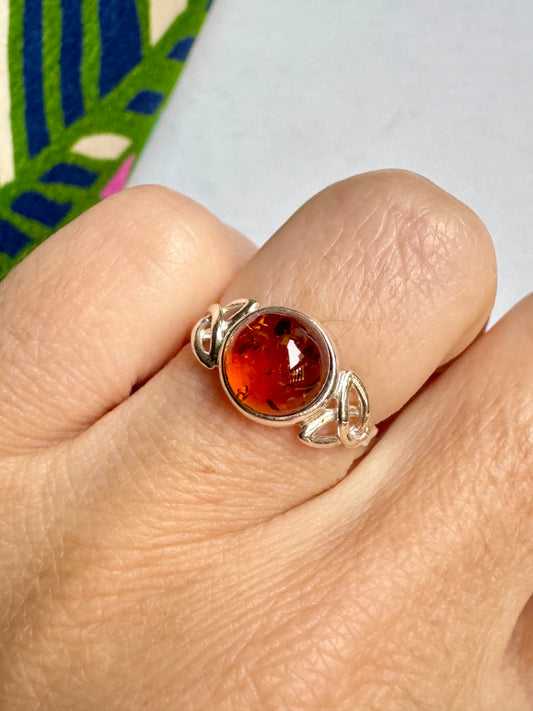 Anello argento 925 ambra misura 12 - 19AMB