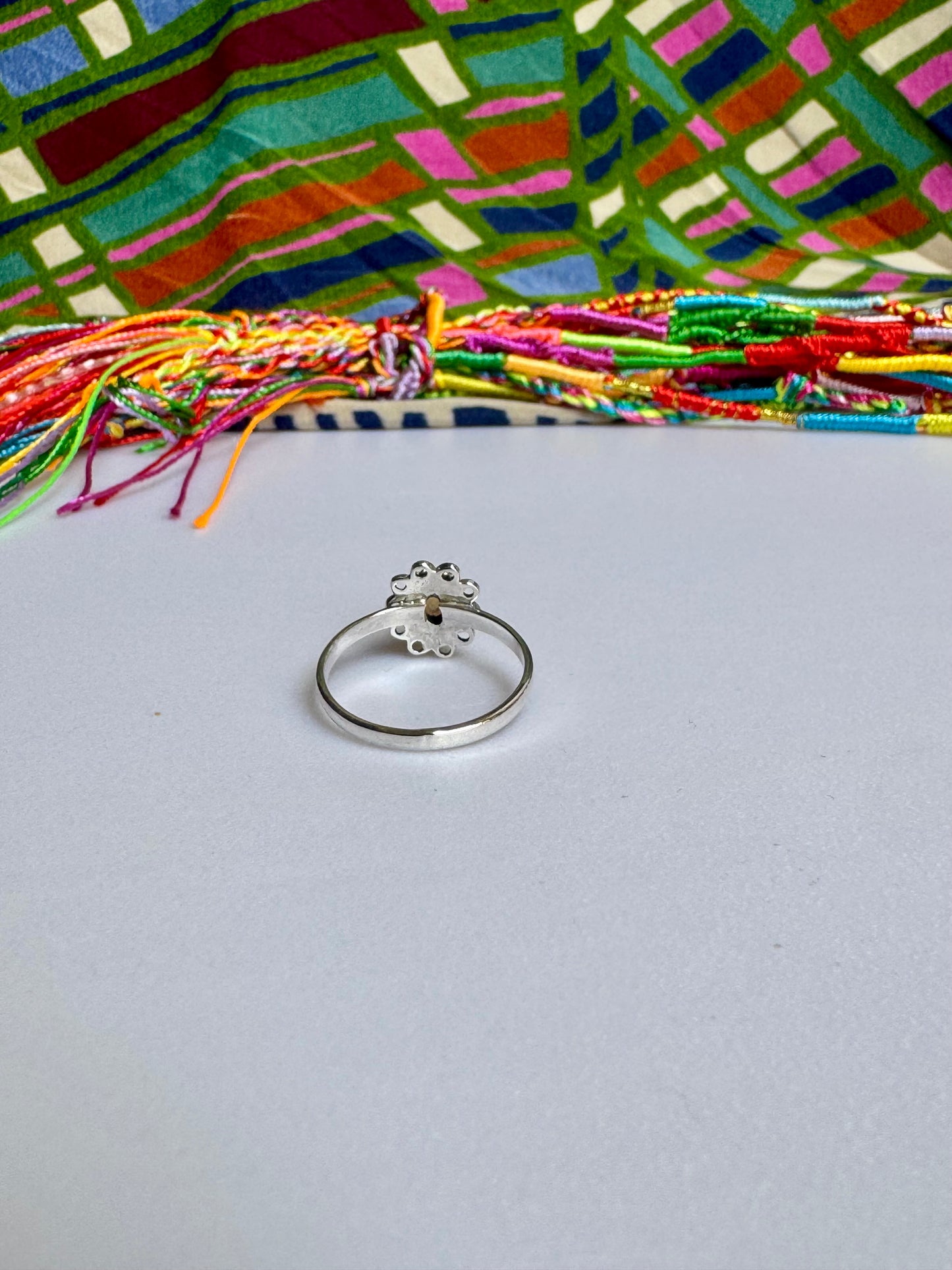 925 silver ring with white opal, size 20 - G32