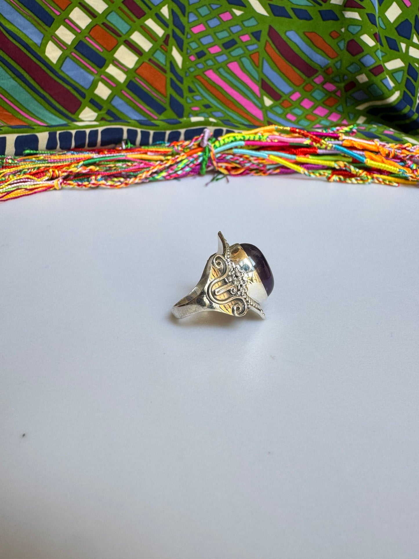 925 silver amethyst ring size 16/17 - G66