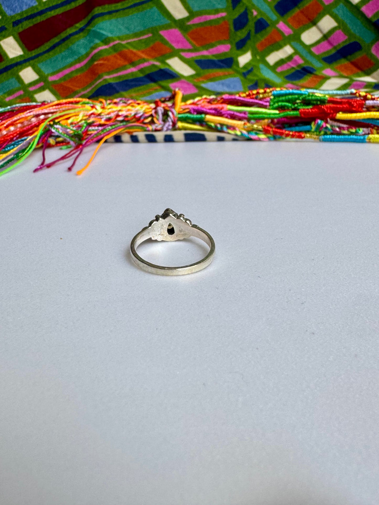 925 silver ring with white opal, size 14/15 - G31