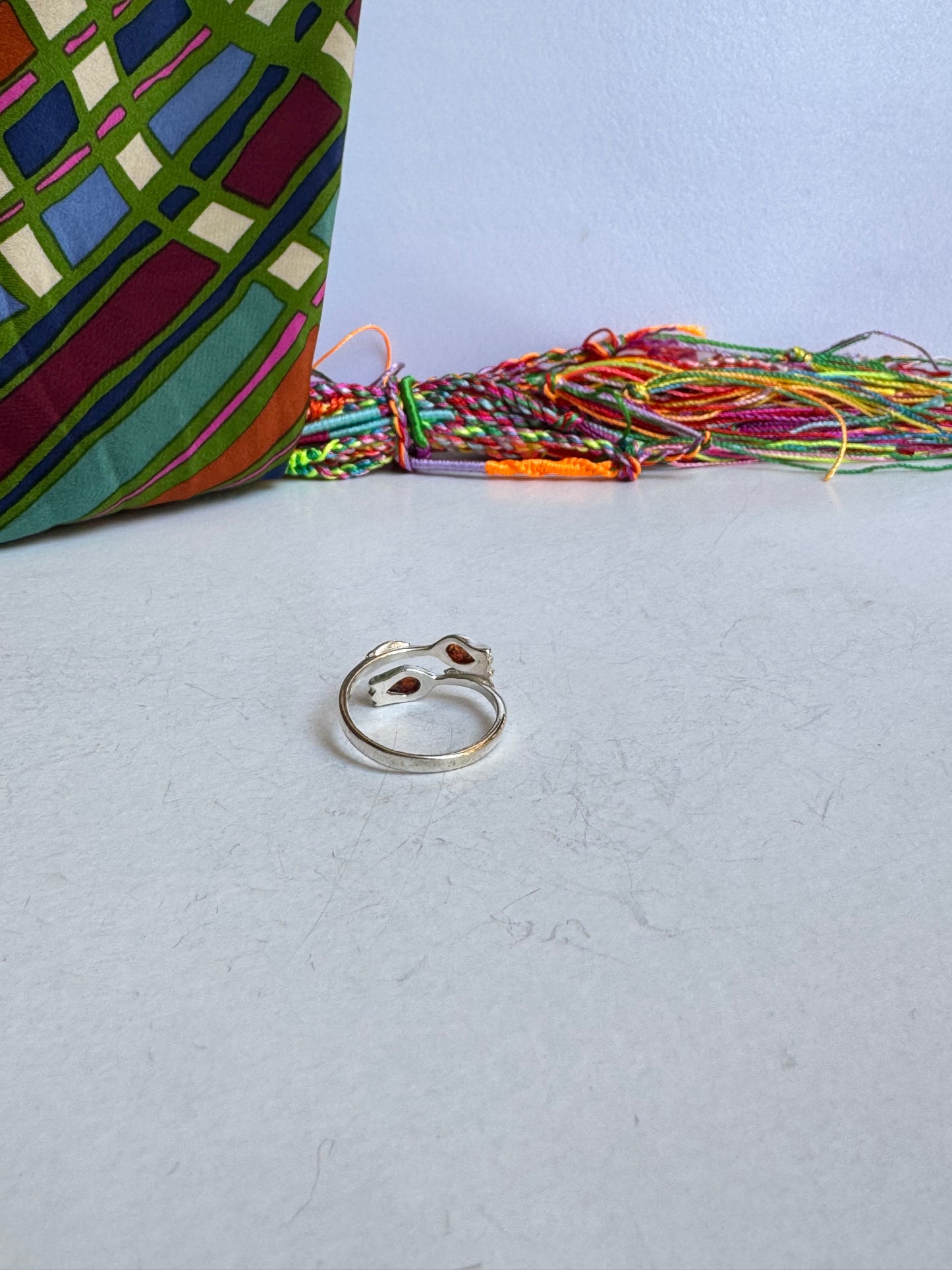 Anello argento 925 ambra misura 18 regolabile 30AMB