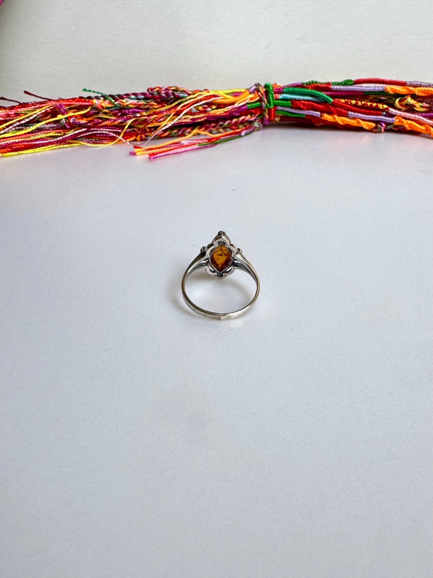 Anello argento 925 ambra misura 14 - 17AMB