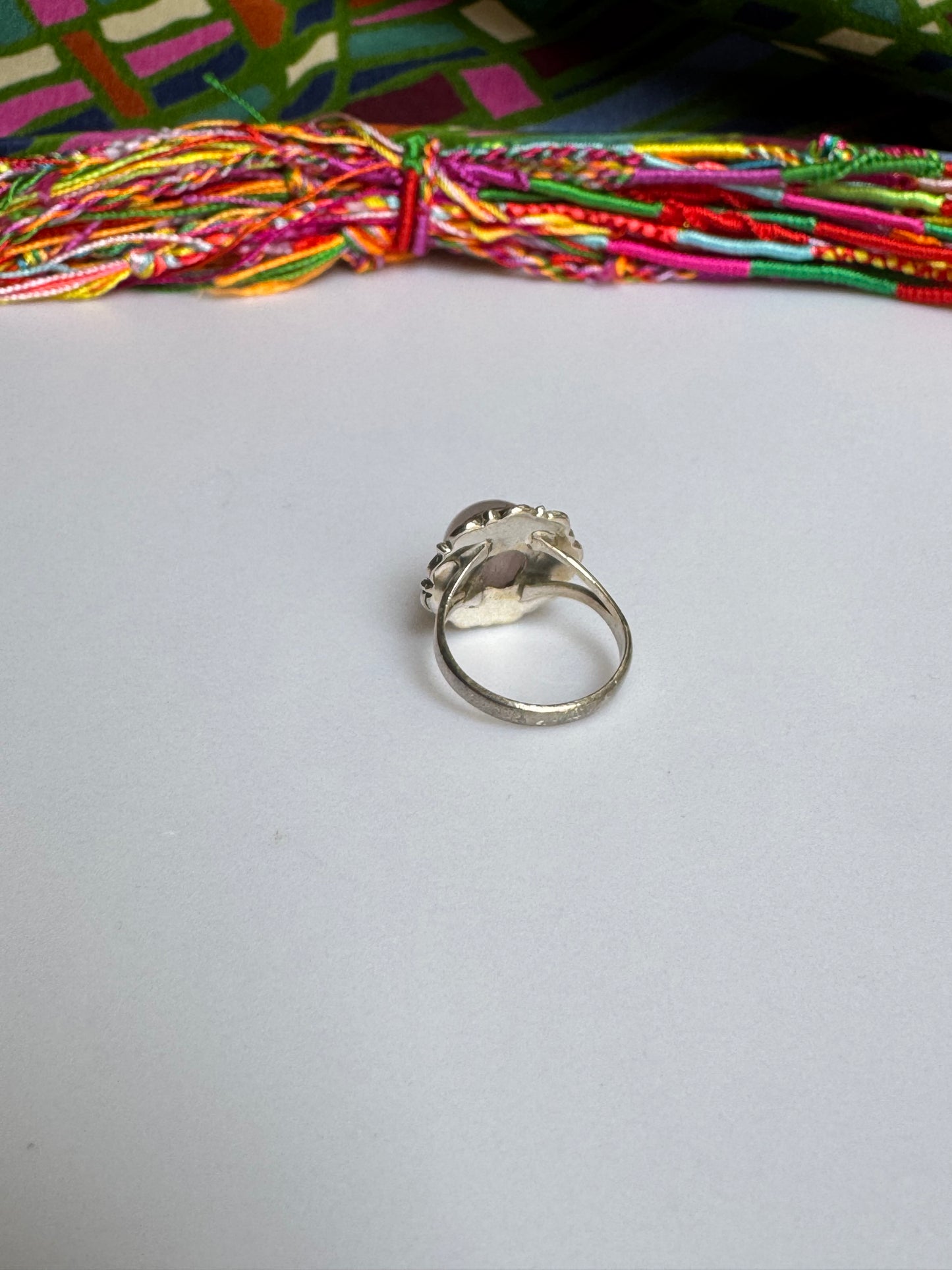 925 silver ring with rose quartz, size 11 -