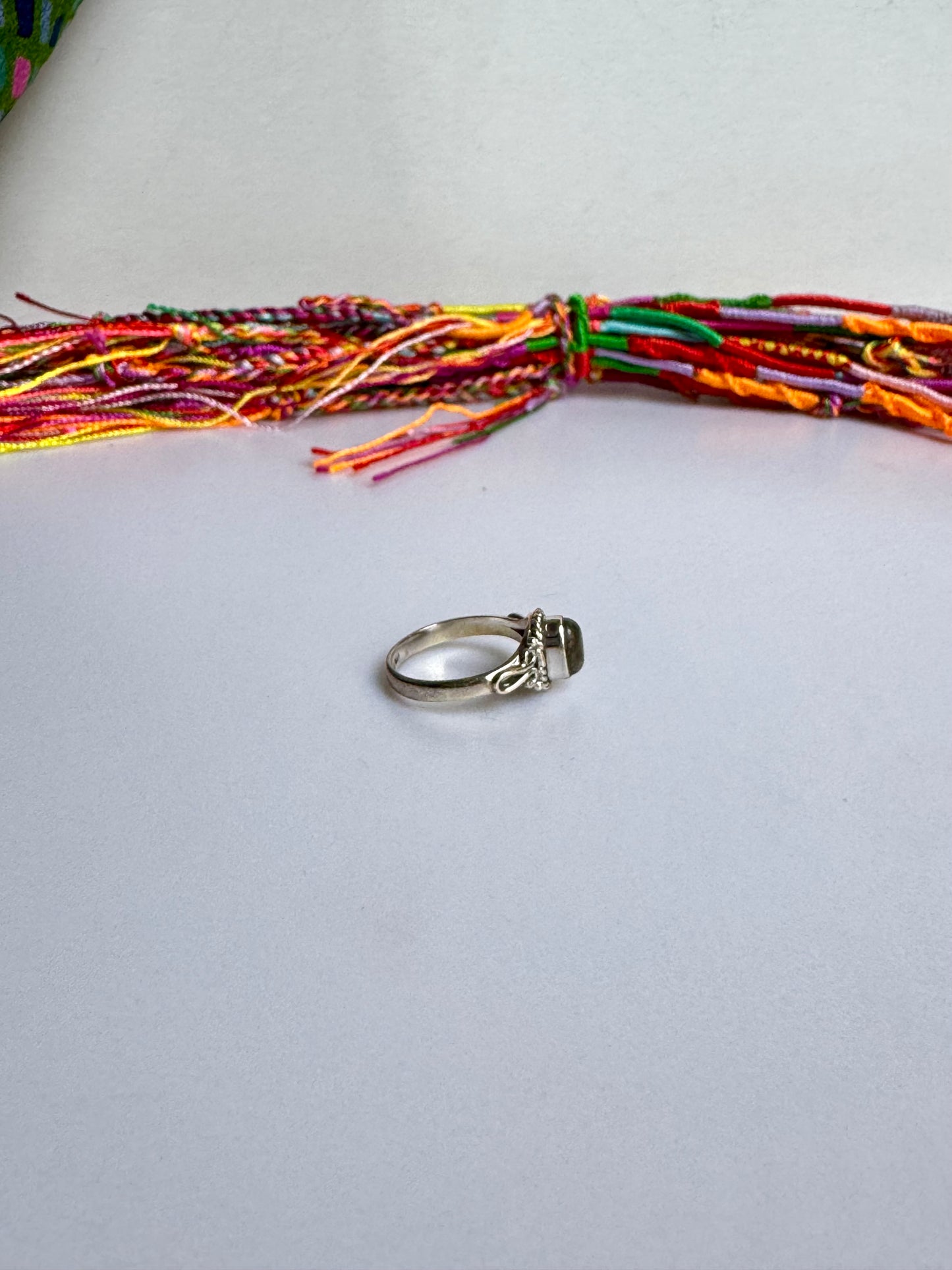 Anello argento 925 labradorite misura 12/13 - 29SZ