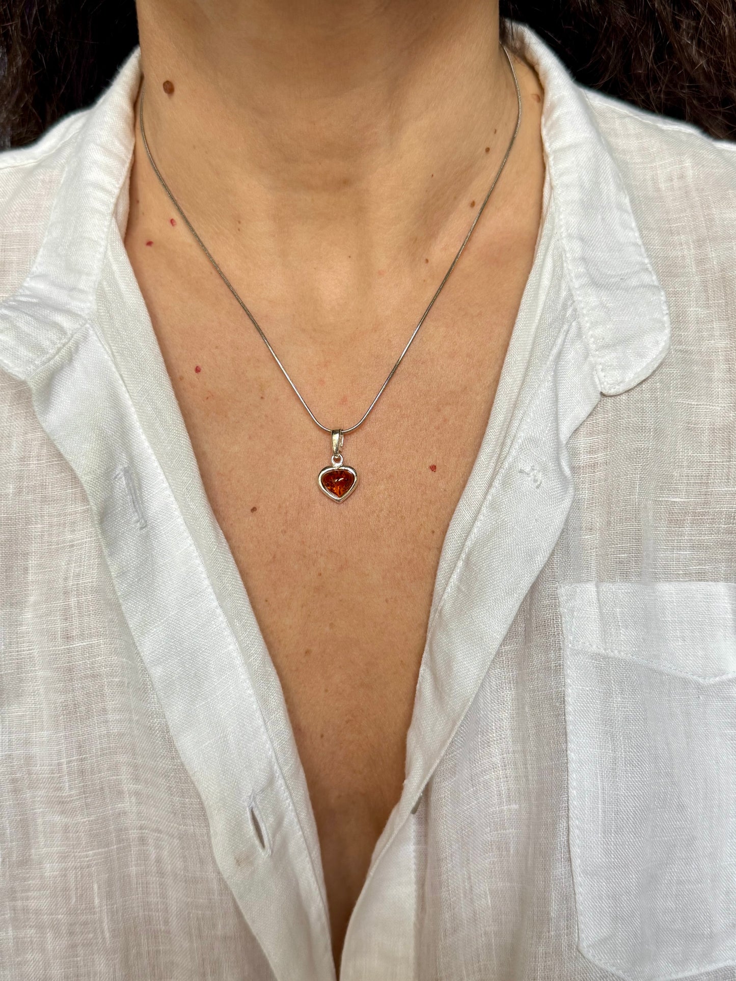 Pendente ciondolo argento925 ambra V14