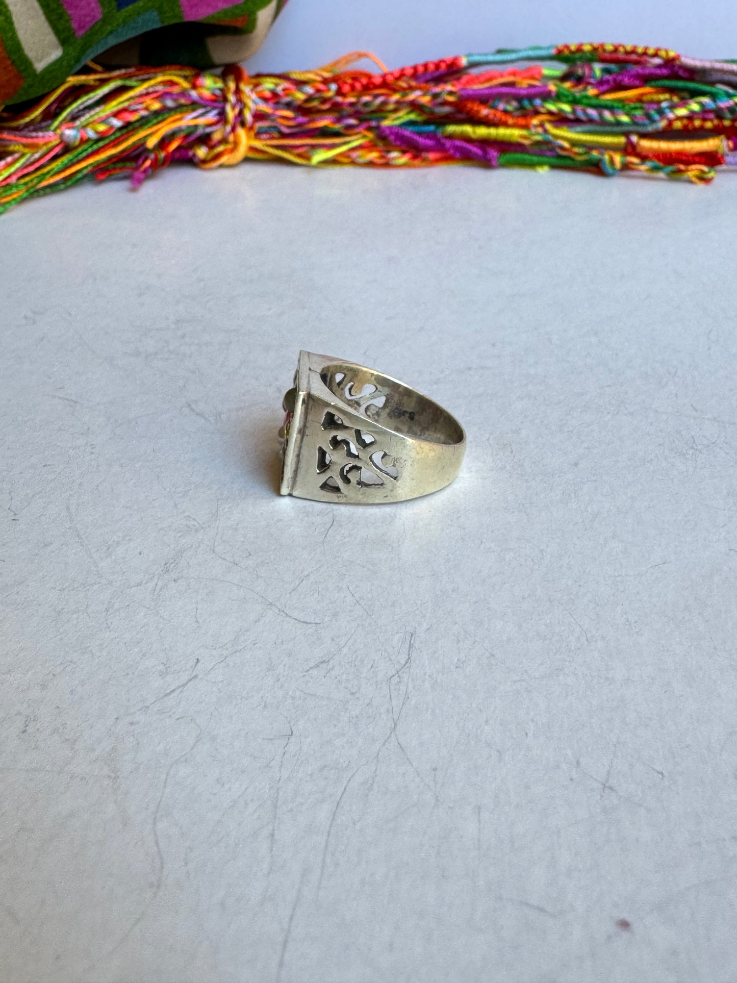 Anello argento 925 Navaratna misura 15/16 - MP8