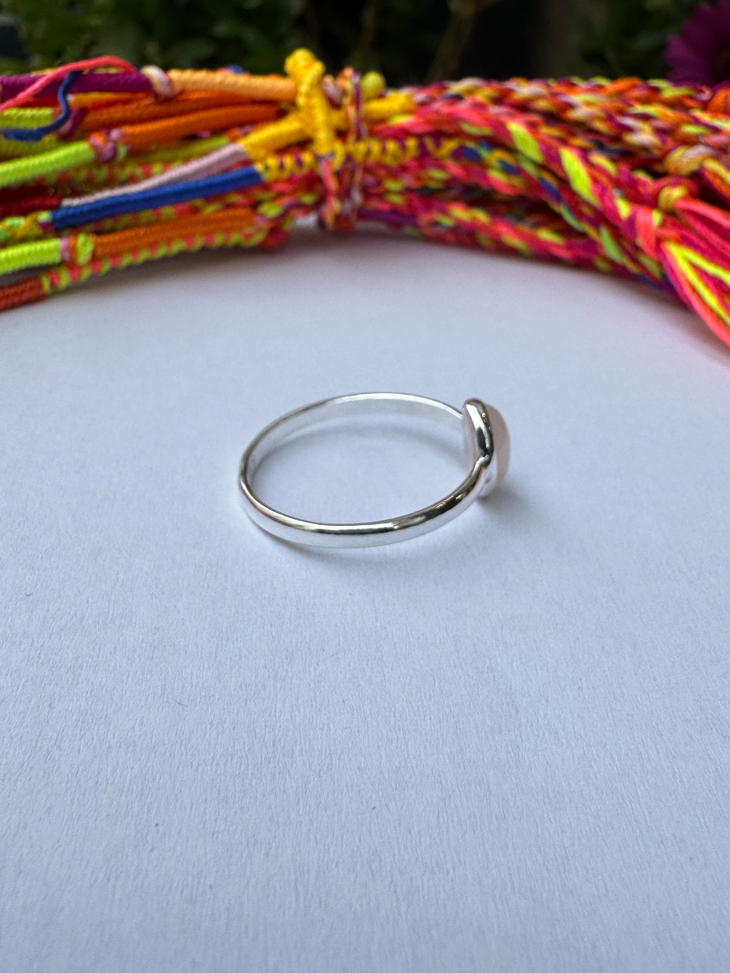 925 Silberring Rosenquarz Größe 10 - F64