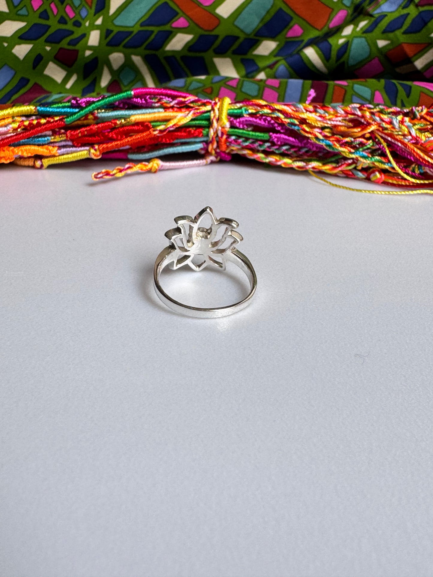 925 Silber Perlmuttring Größe 21- F1