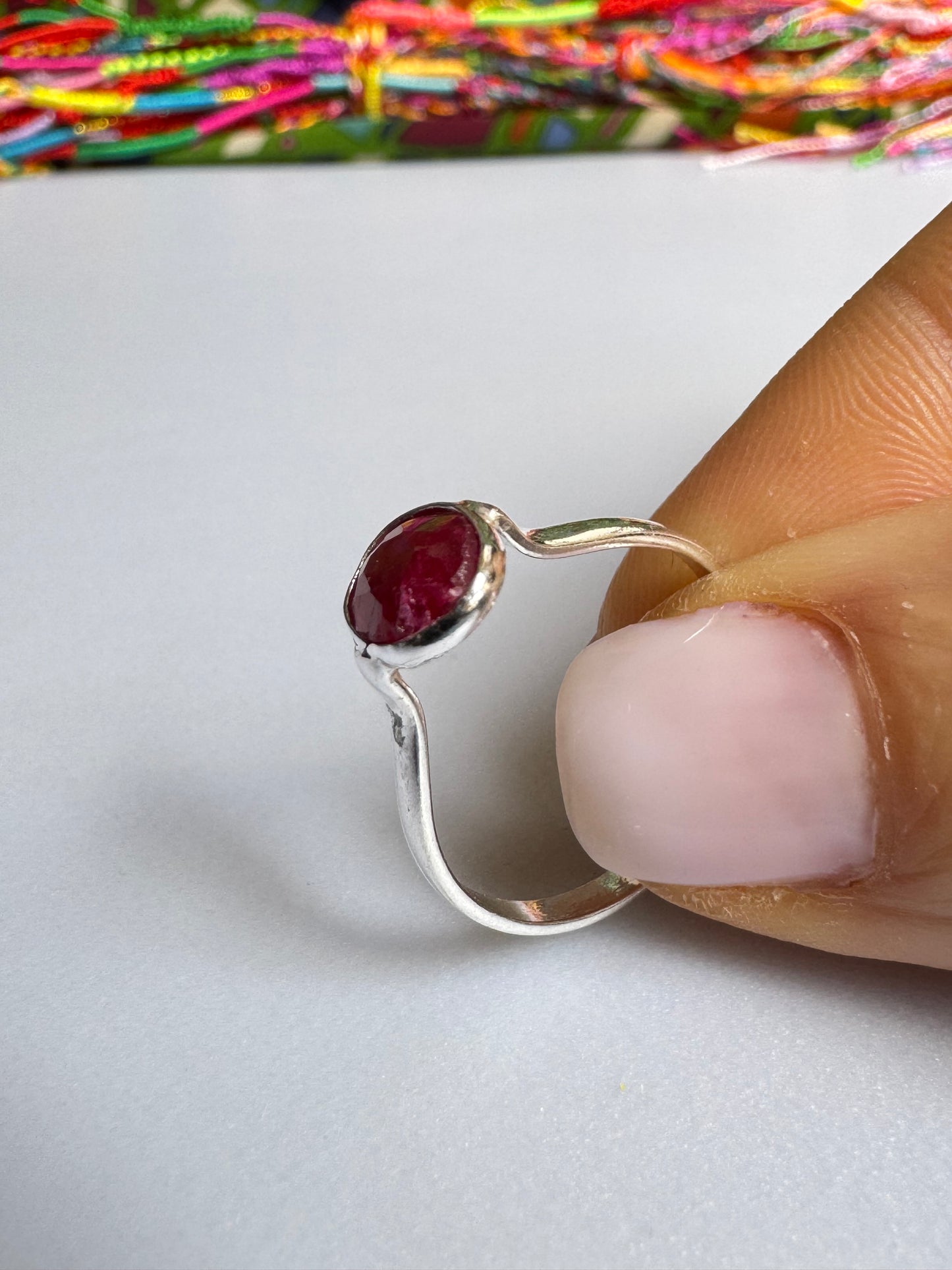 925 Silber Ring Rubinwurzel Größe 17 -F55