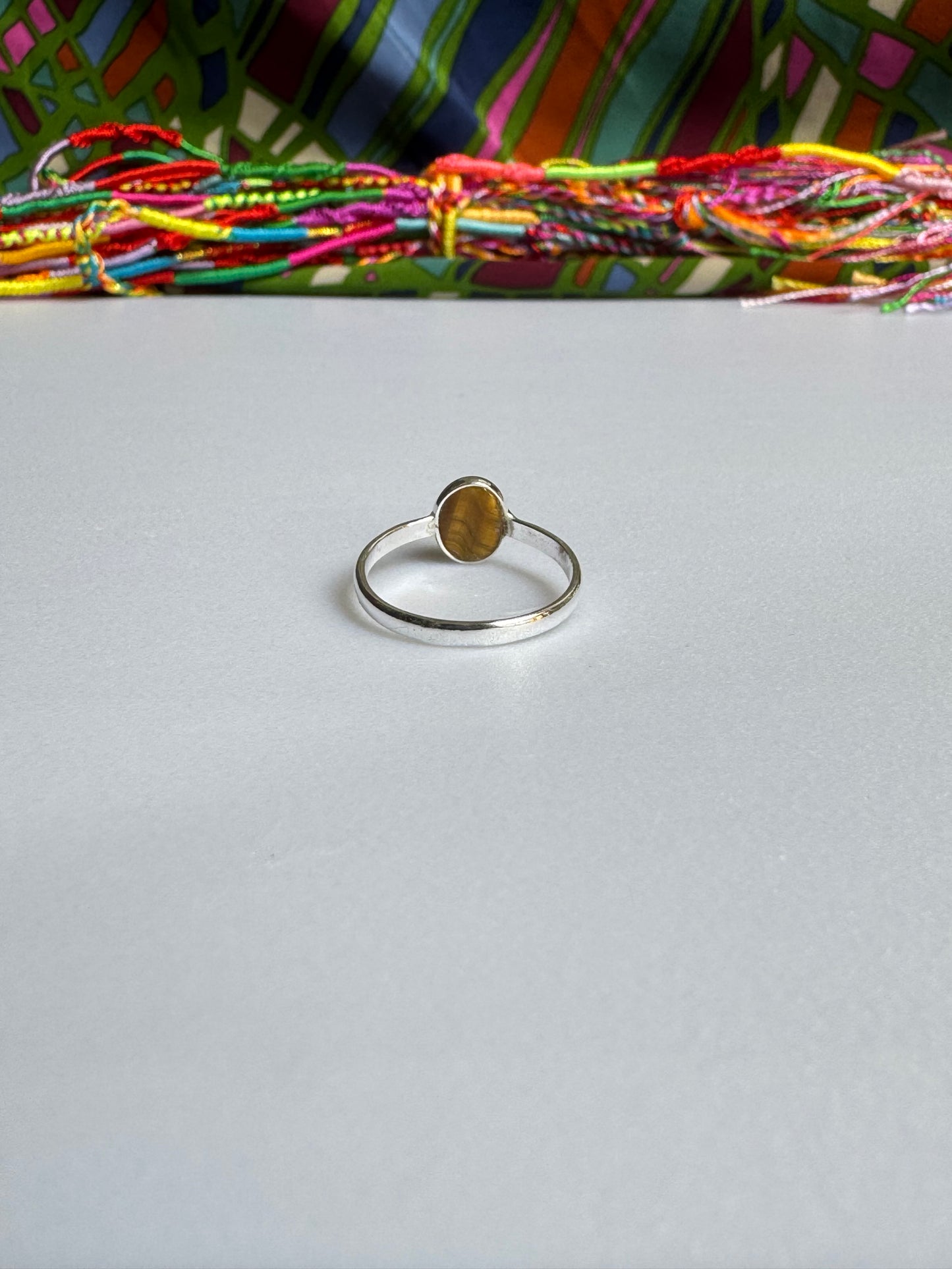 925 Silber Tigerauge Ring Größe 13 - F57