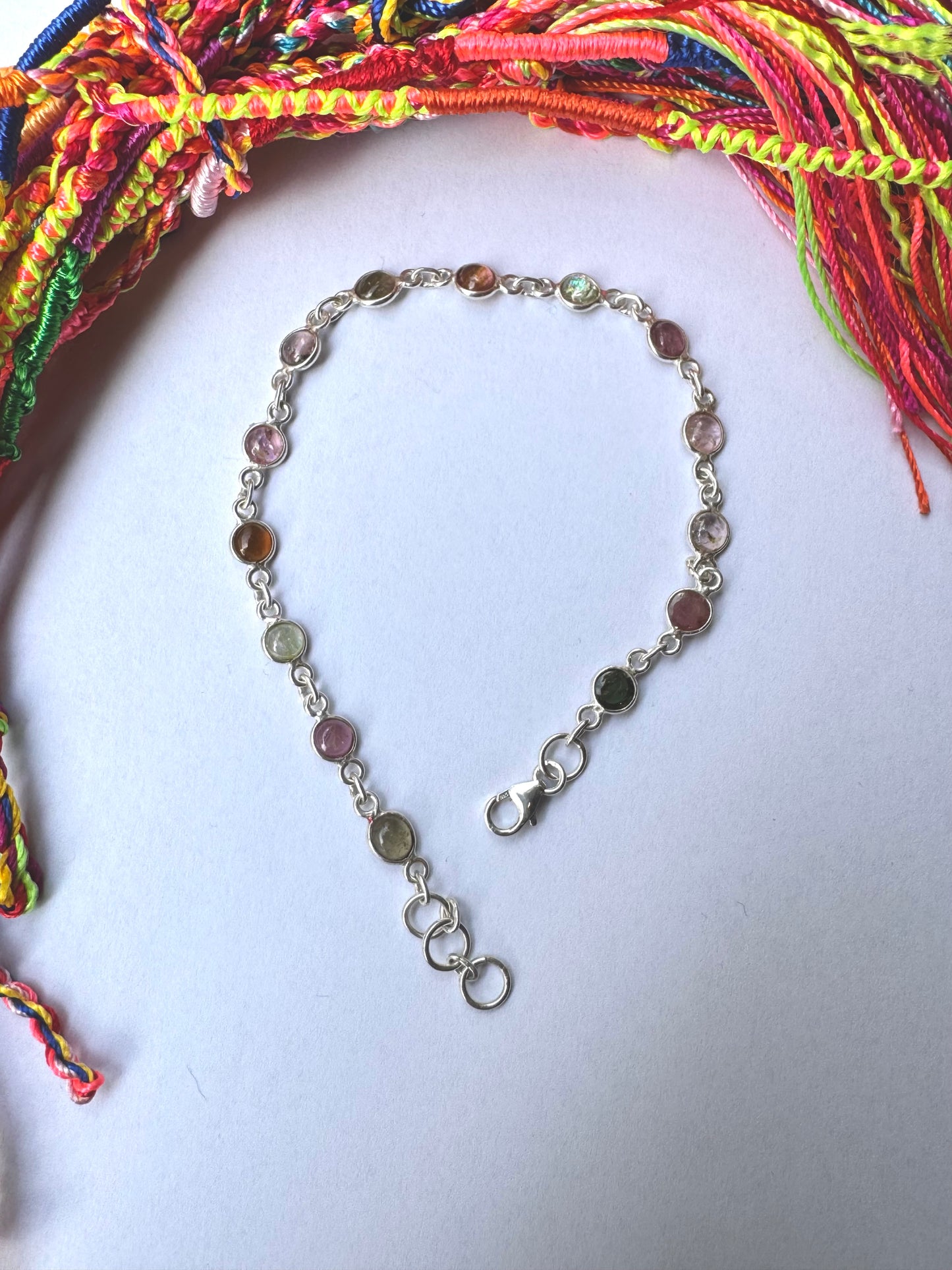 925 Silber Armband Turmaline B47