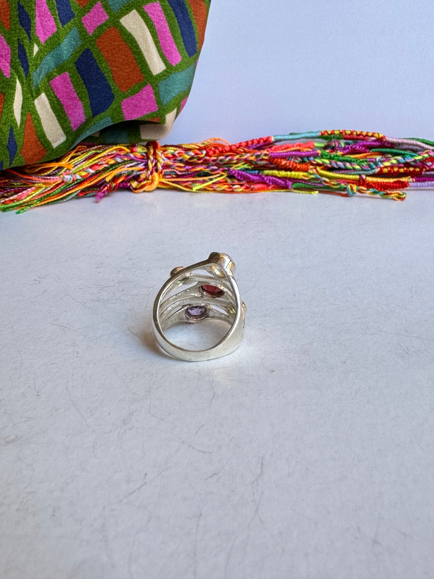 Anello argento 925 multi pietra misura 13/14 - MP2