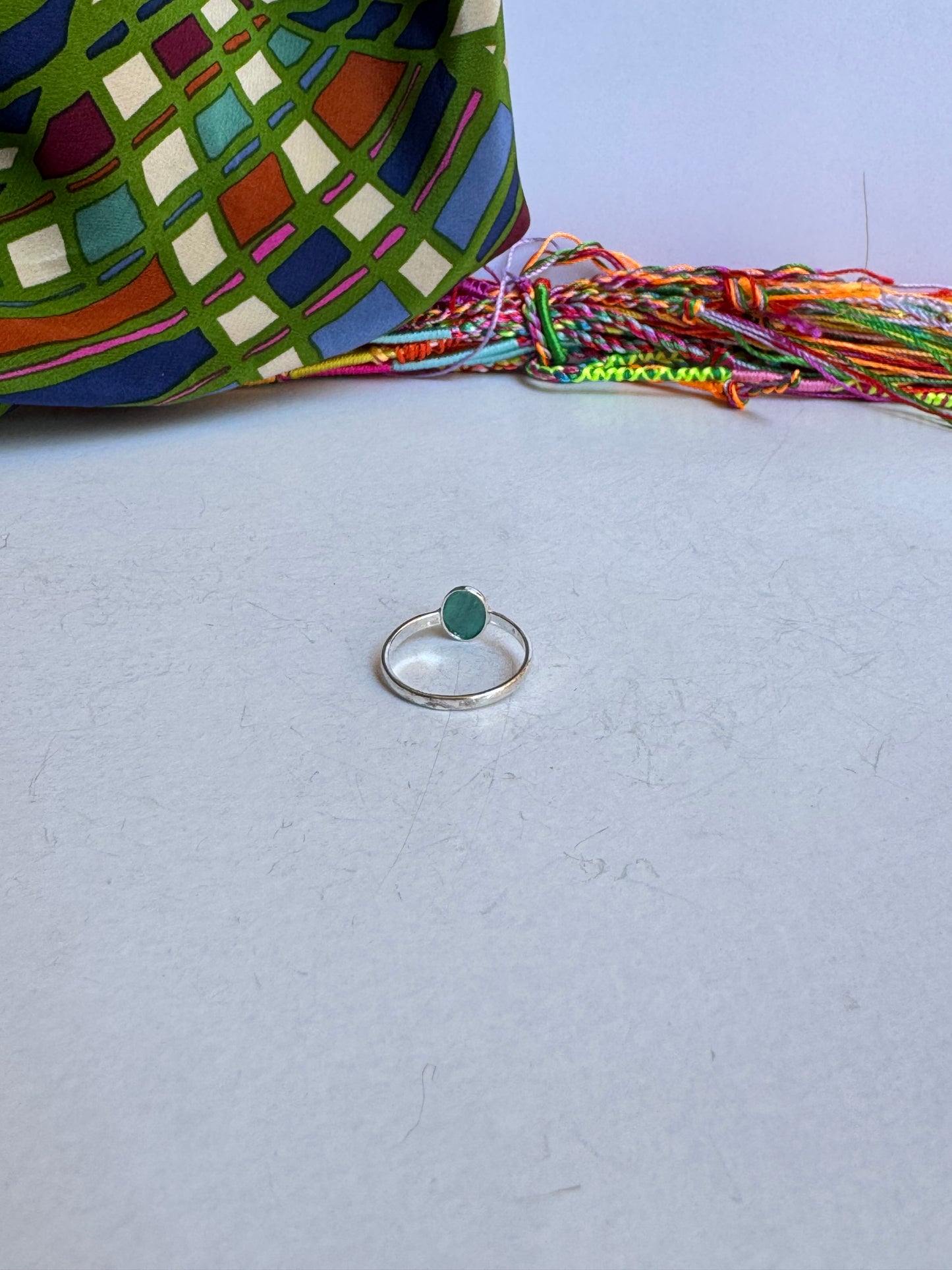Anello argento 925 malachite misura 16 - 18WE