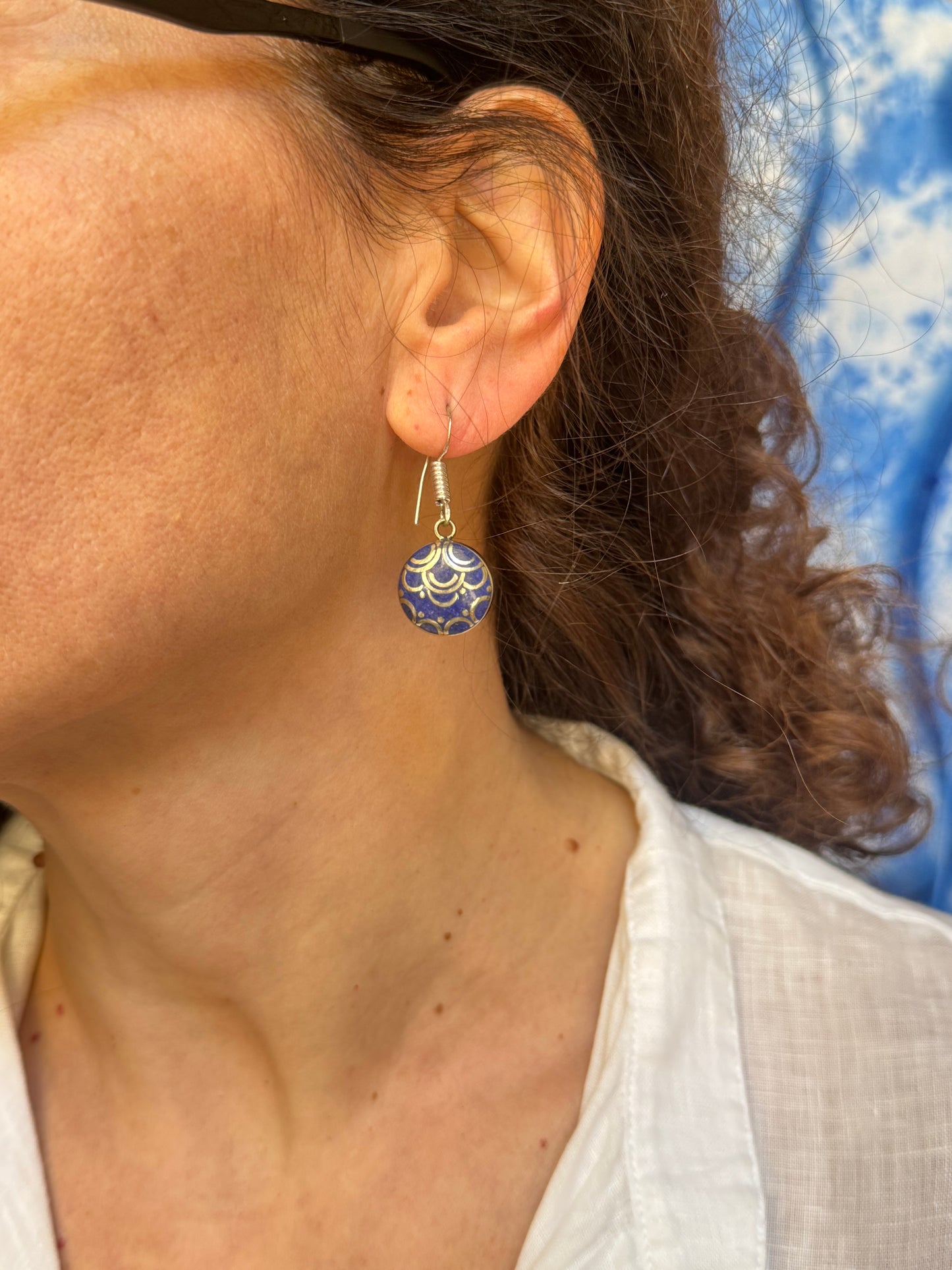 Orecchini nepalesi blu