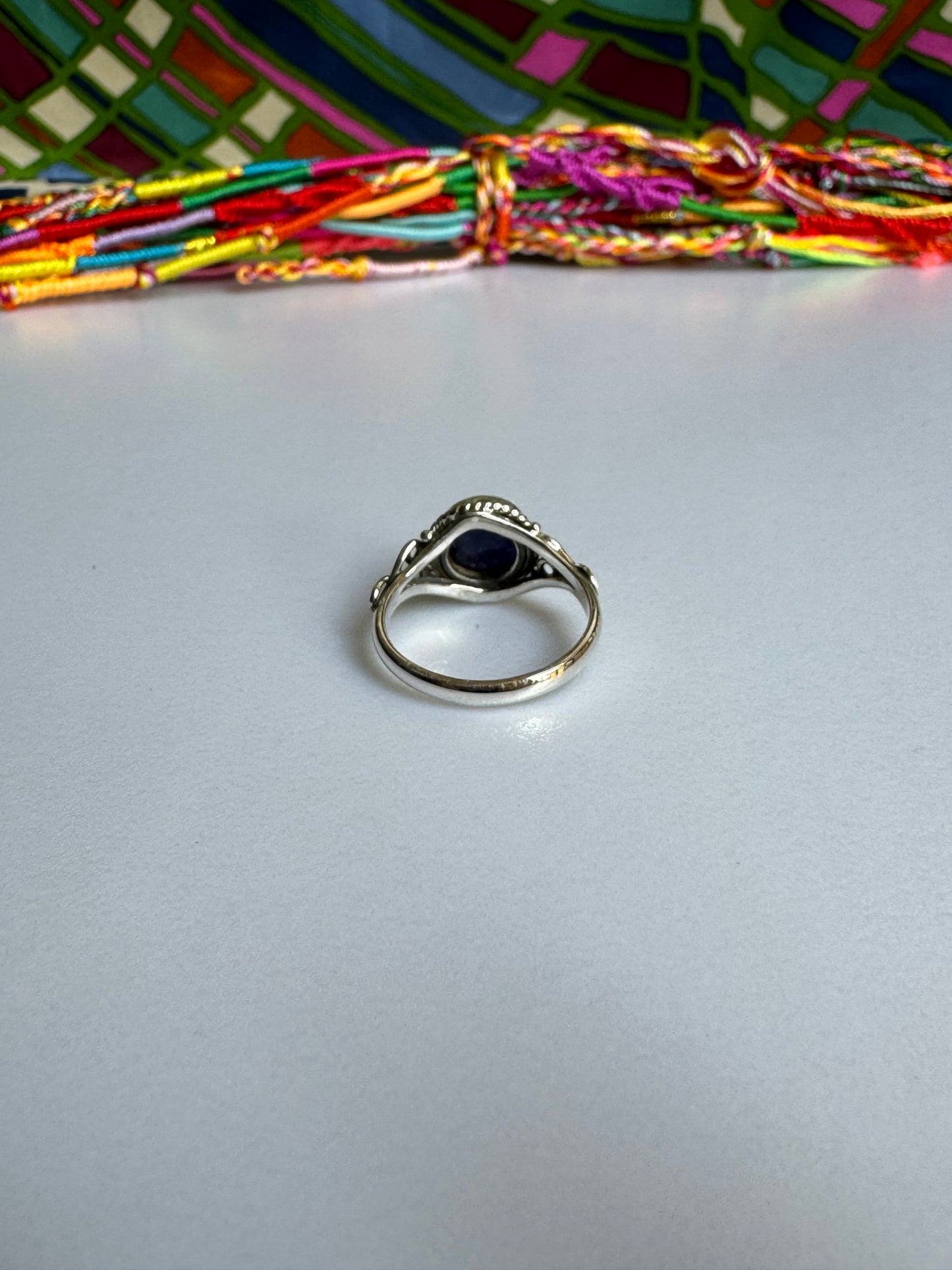 Ring aus 925er Lapislazuli-Silber, Größe 13/14 – Z12