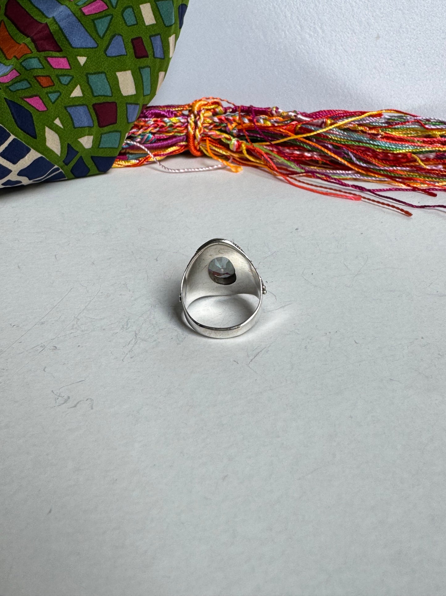 Anello argento 925 mystic stone misura 13/14 - 8LO