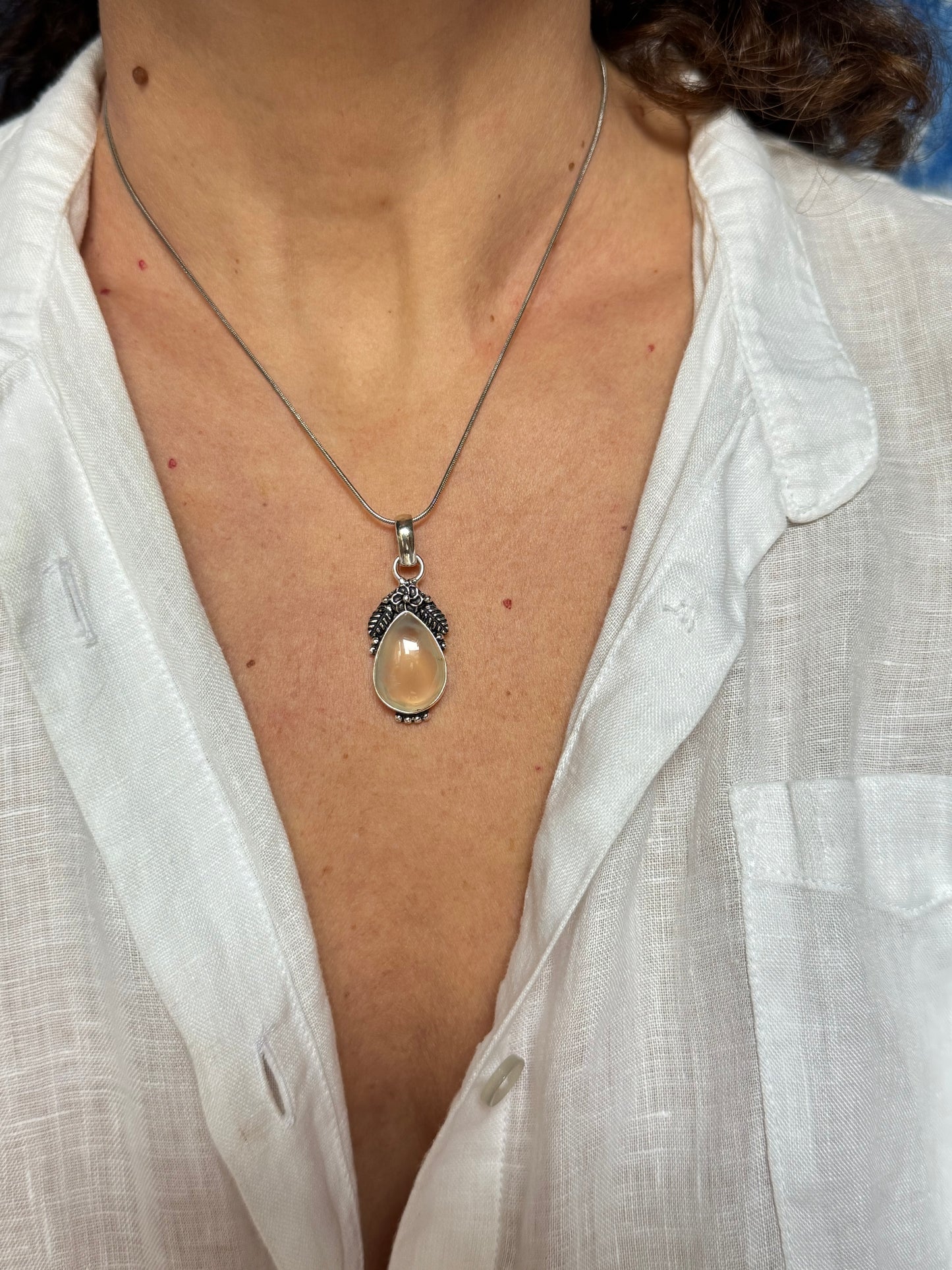 Ciondolo argentato agata