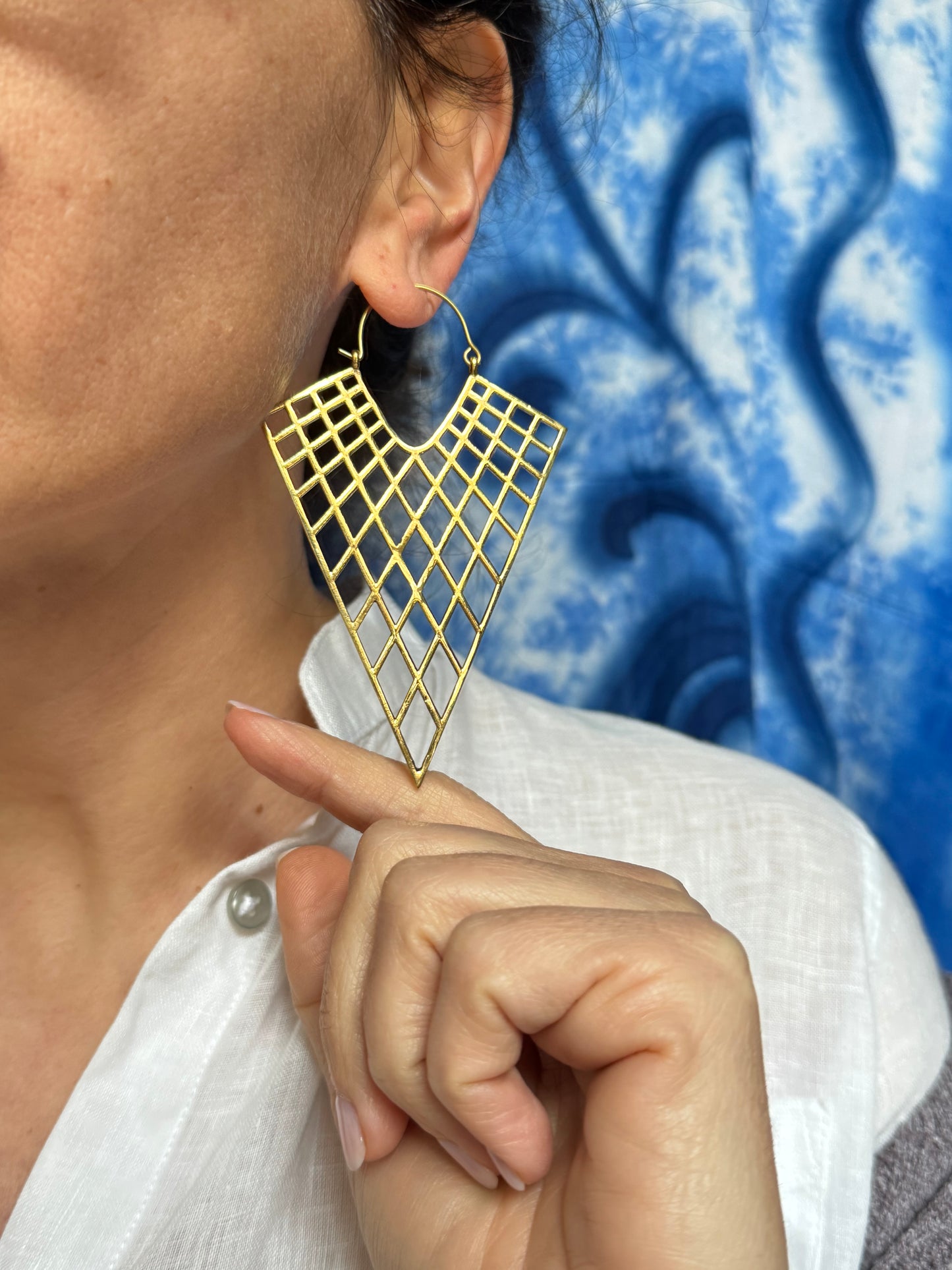 Orecchini boho dorati a punta