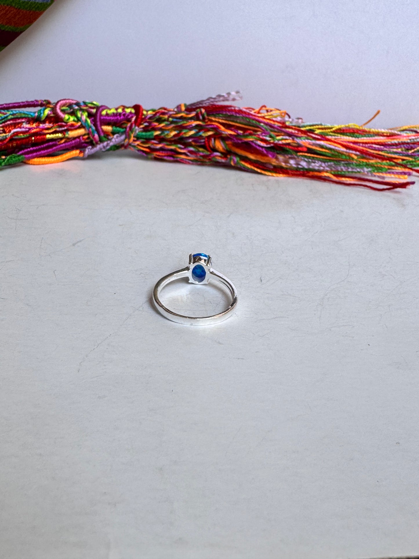 Anello argento 925 rana opale blu misura 14 5OP