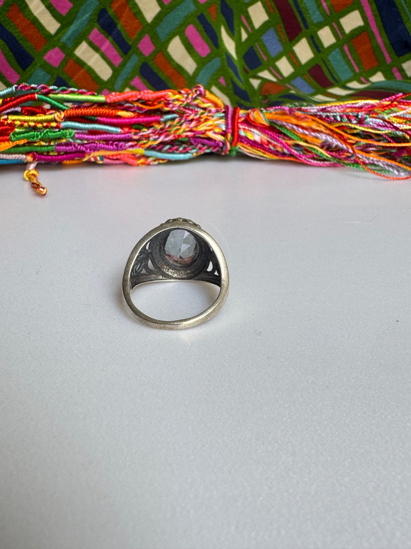 925 silver mystic stone ring size 21 1MS
