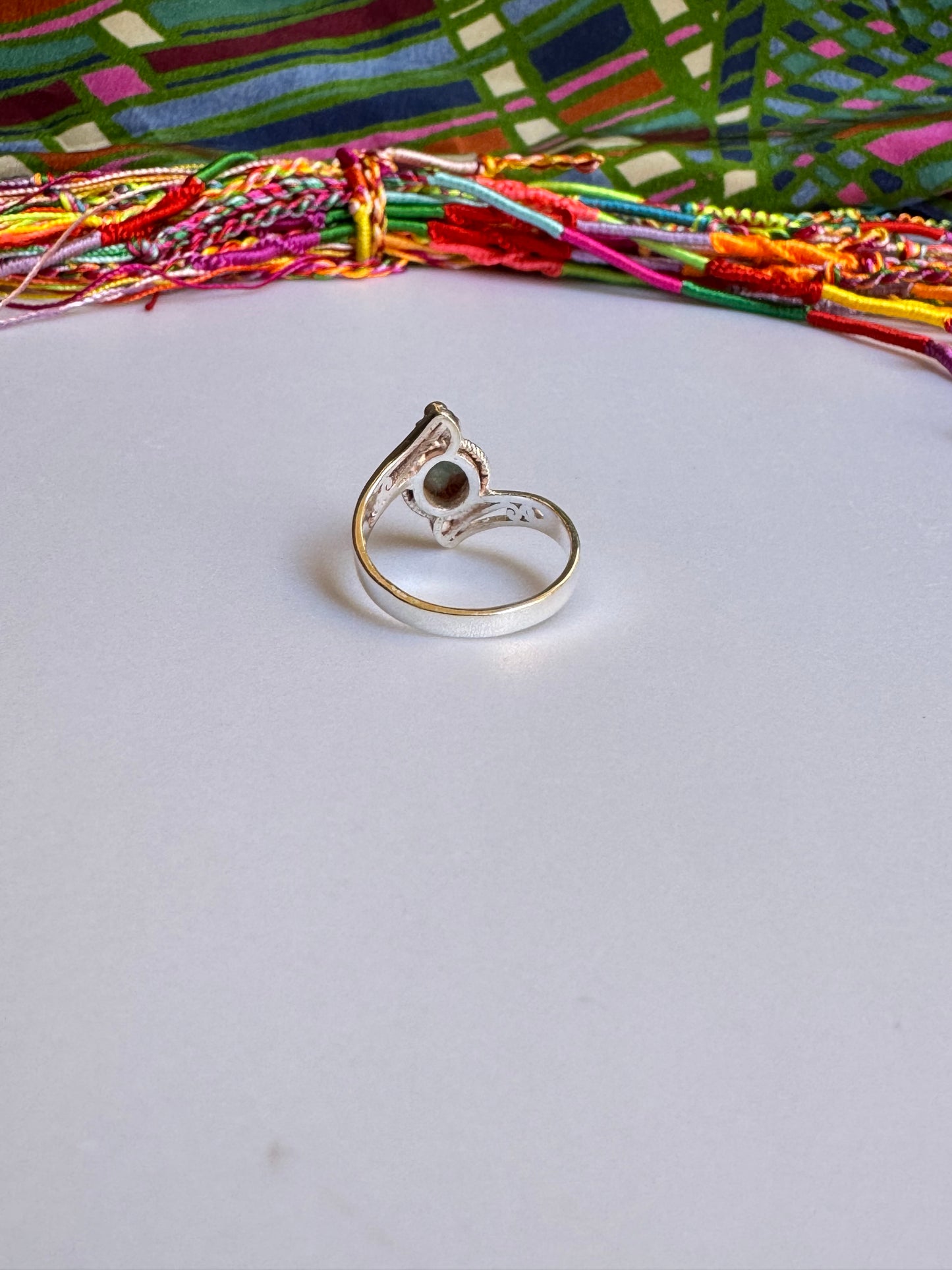 925 Silber Turmalin Ring Größe 17/18 - TA28