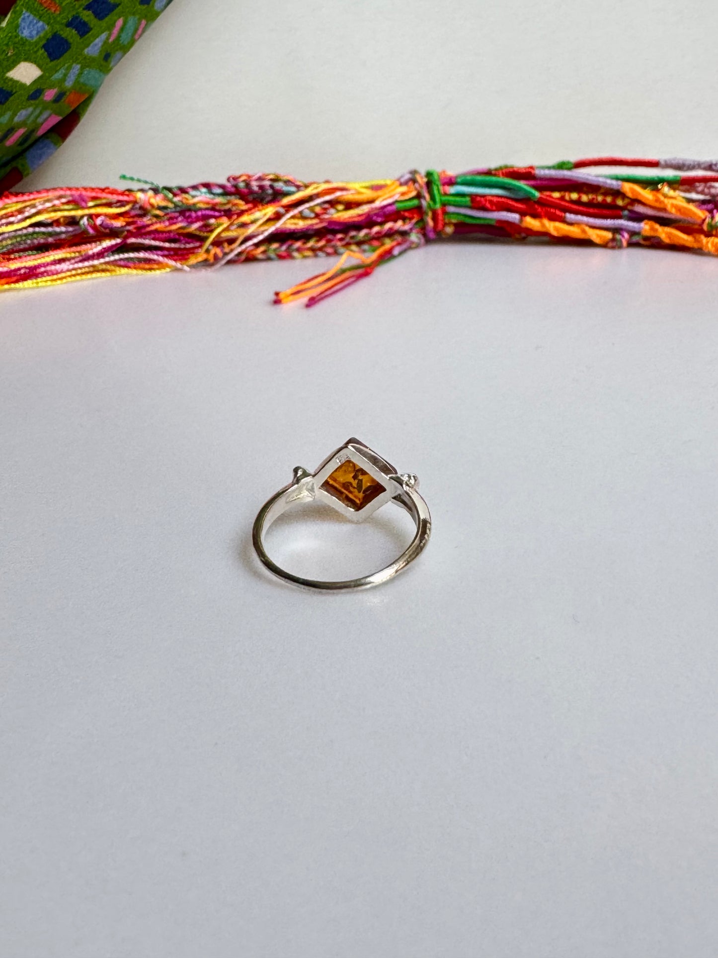 Anello argento 925 ambra misura 16/17 - 28AMB