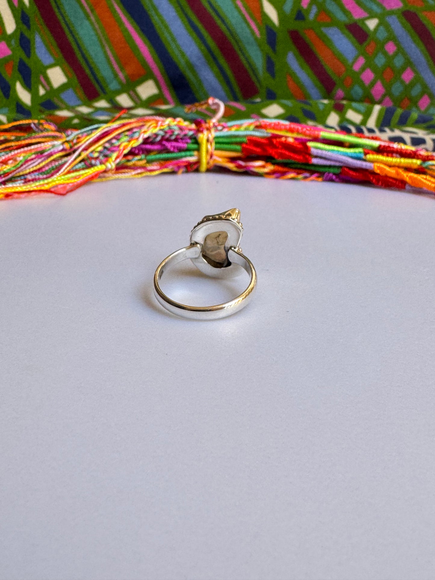 925 silver ring with white opal X17