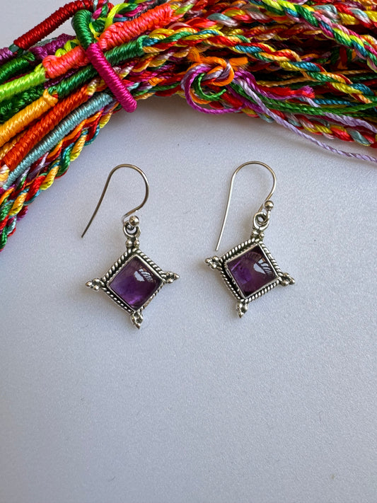 Amethyst-Ohrringe aus 925er Silber