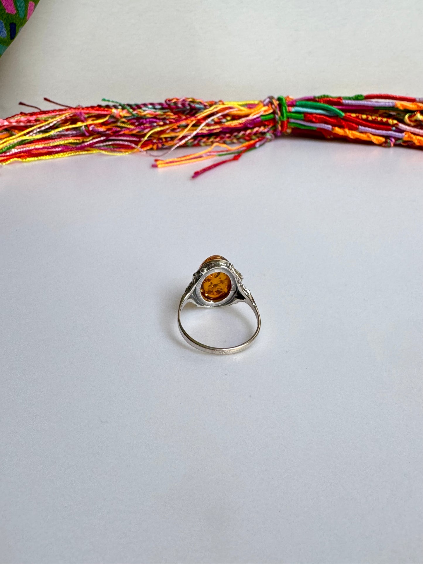 Anello argento 925 ambra misura 18 - 24AMB