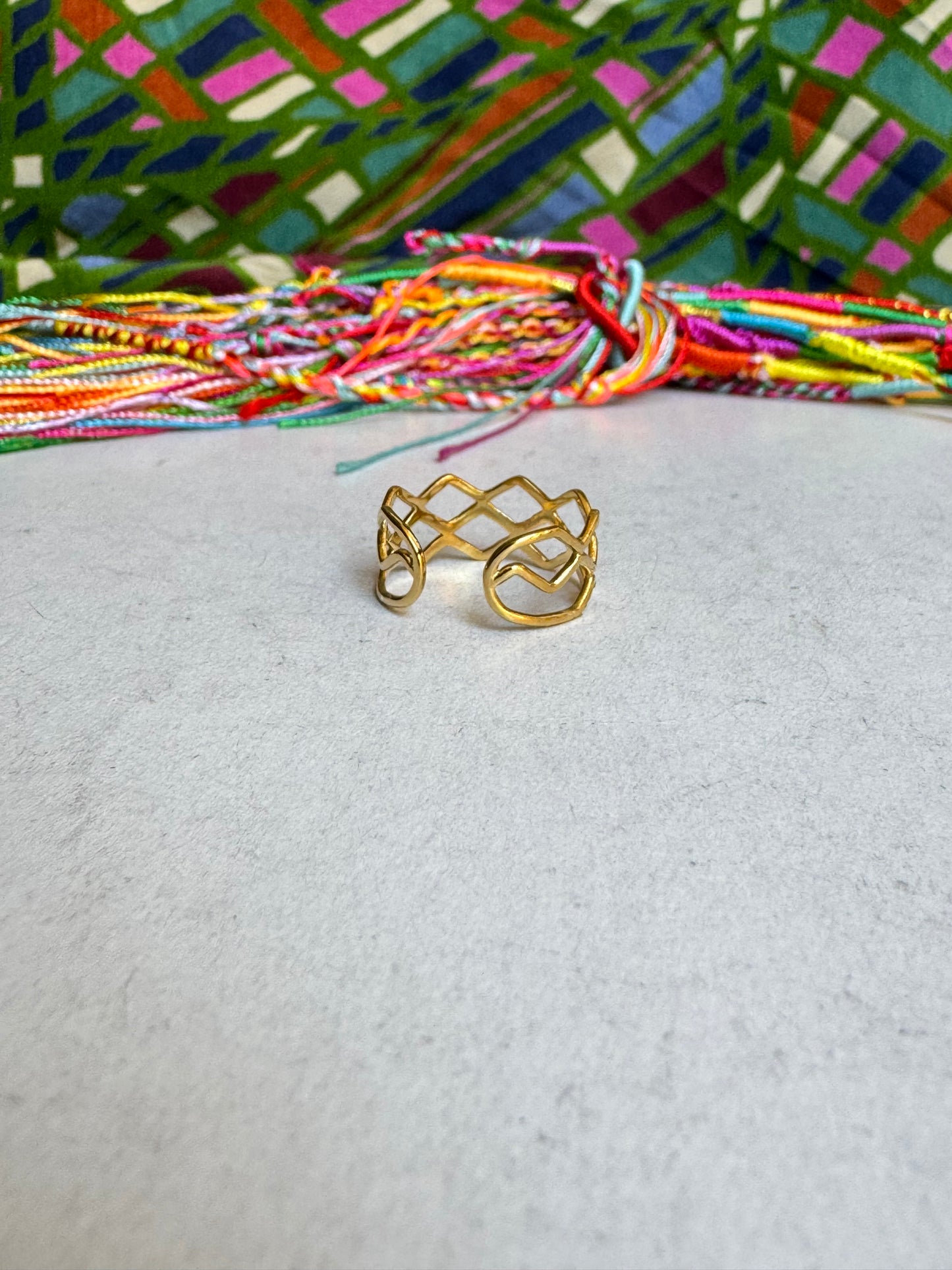 Stahlring mit Diamantband