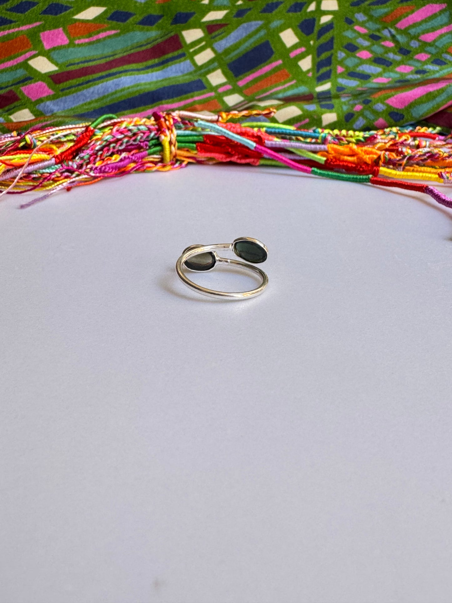 925 silver ring with adjustable tourmaline, size 16 - TA24