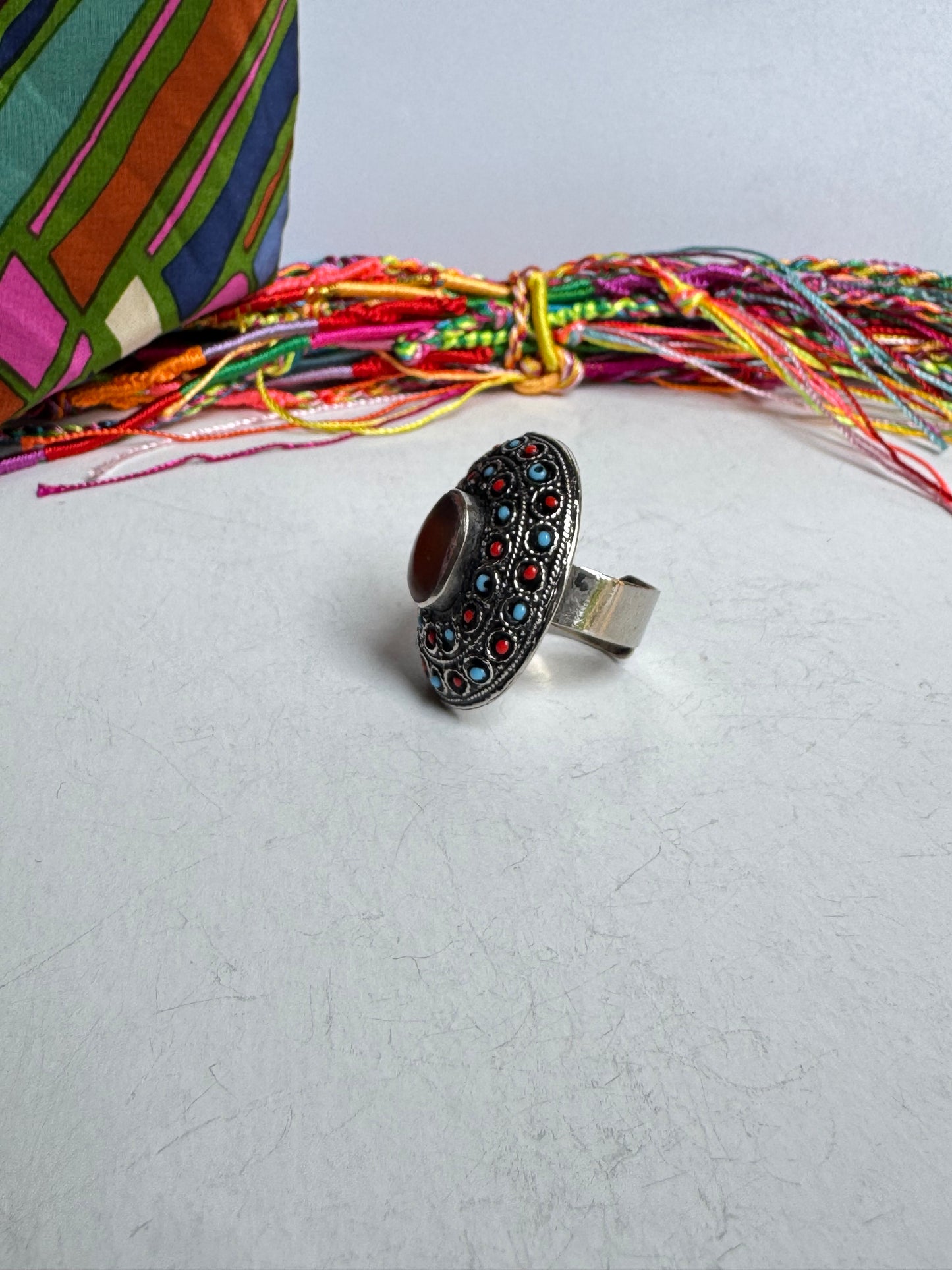 Anello vintage Agata misura 19 regolabile