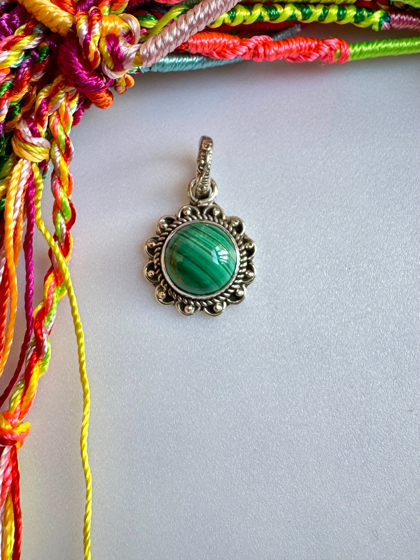 925 Silver Pendant Malachite C50