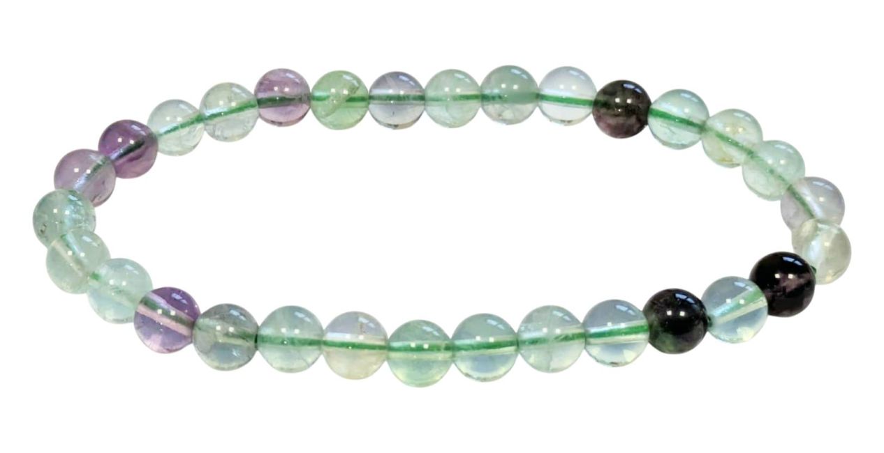 Bracciale elasticizzato pietre dure Fluorite multicolore 6mm