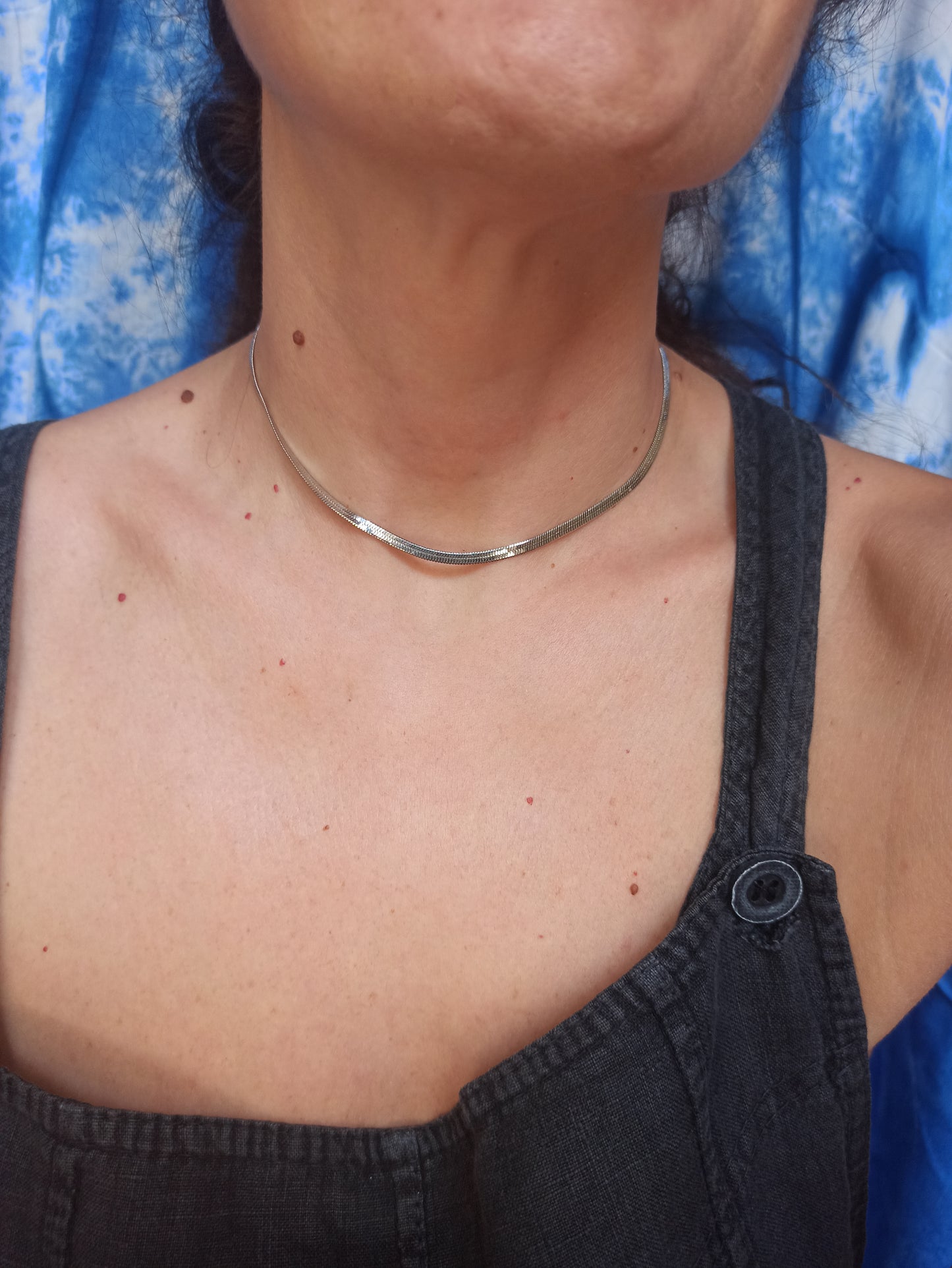 Schlangen-Choker-Halskette, 37 cm, Stahl, 2S