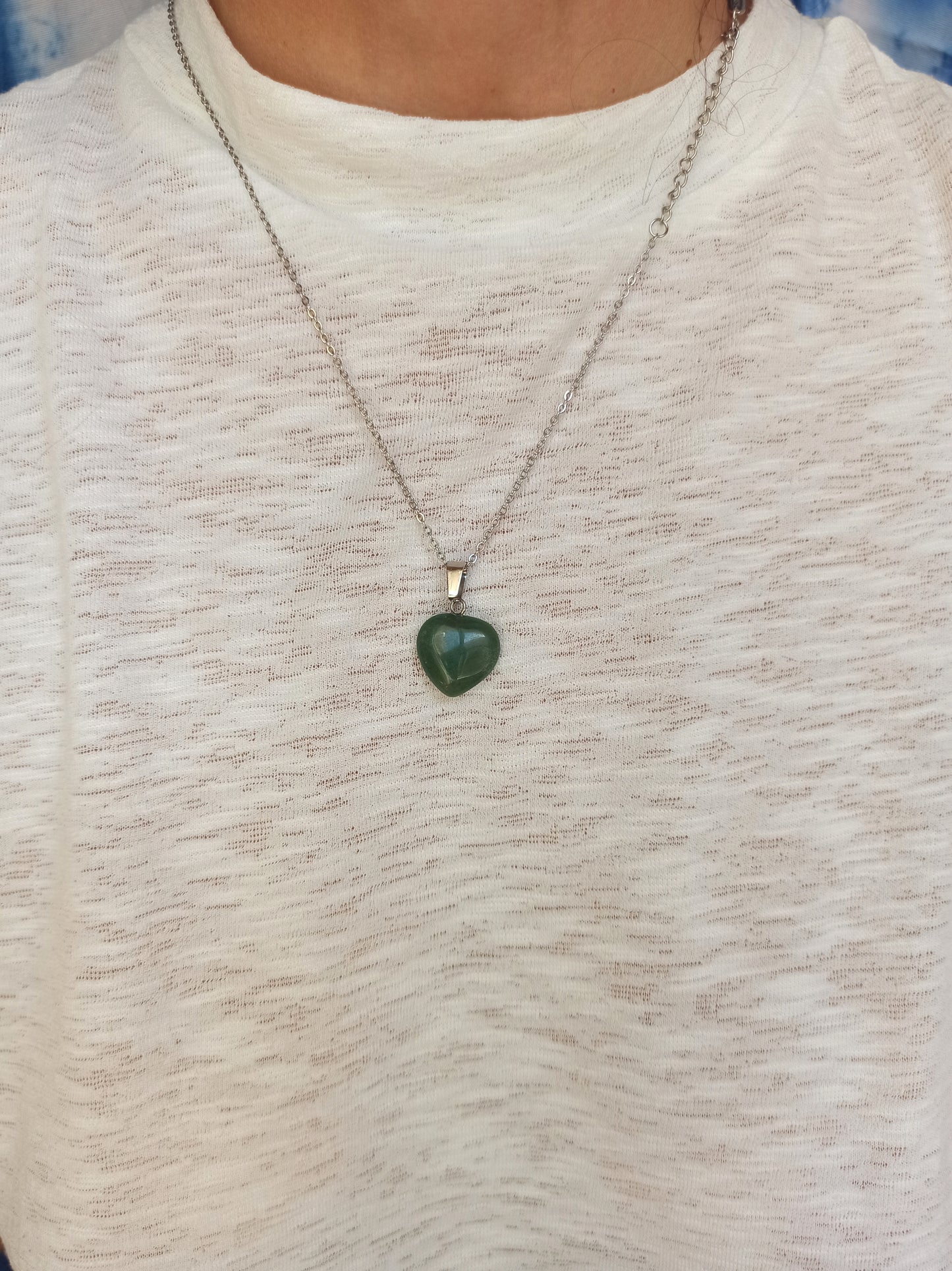 Grüner Aventurin-Herzanhänger