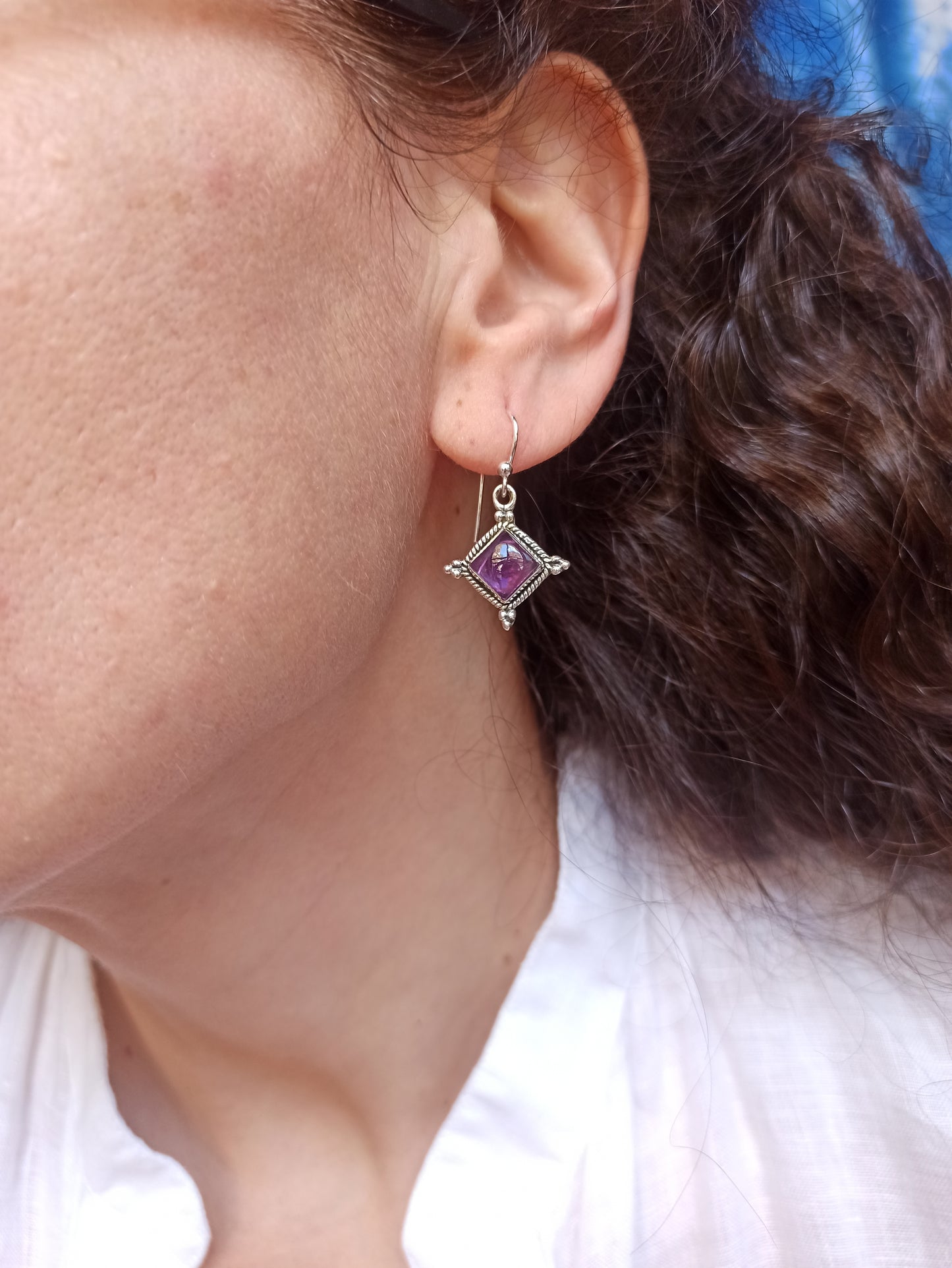 Amethyst-Ohrringe aus 925er Silber