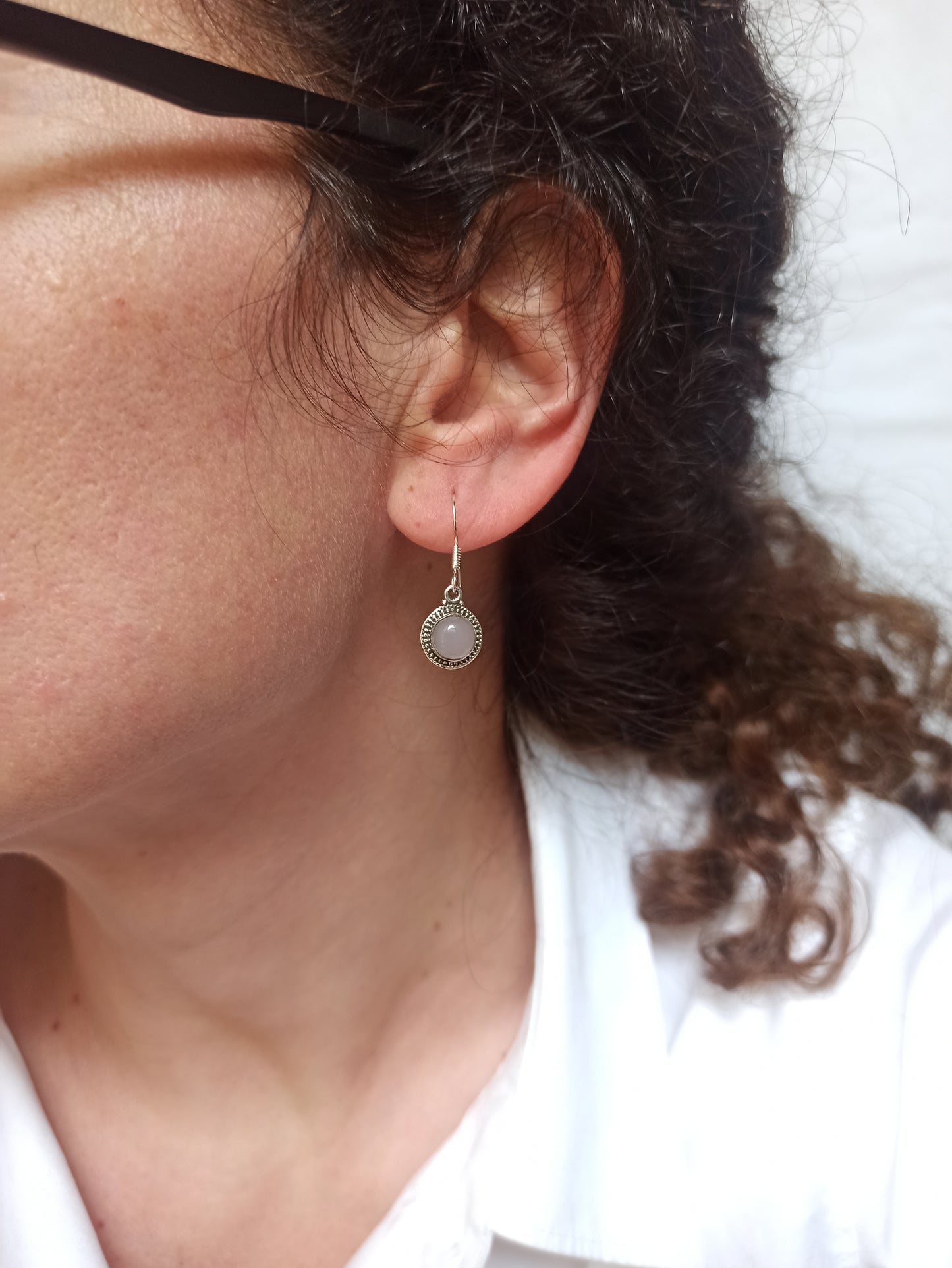 Orecchini argento925 quarzo rosa