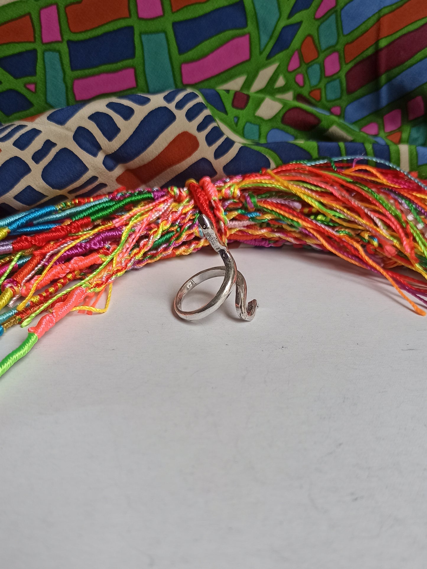 Glatter Schlangenring aus Silber im Boho-Stil