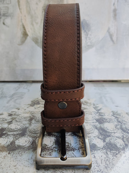 Cintura marrone tabacco pelle cuoio uomo belt real leather cm 135