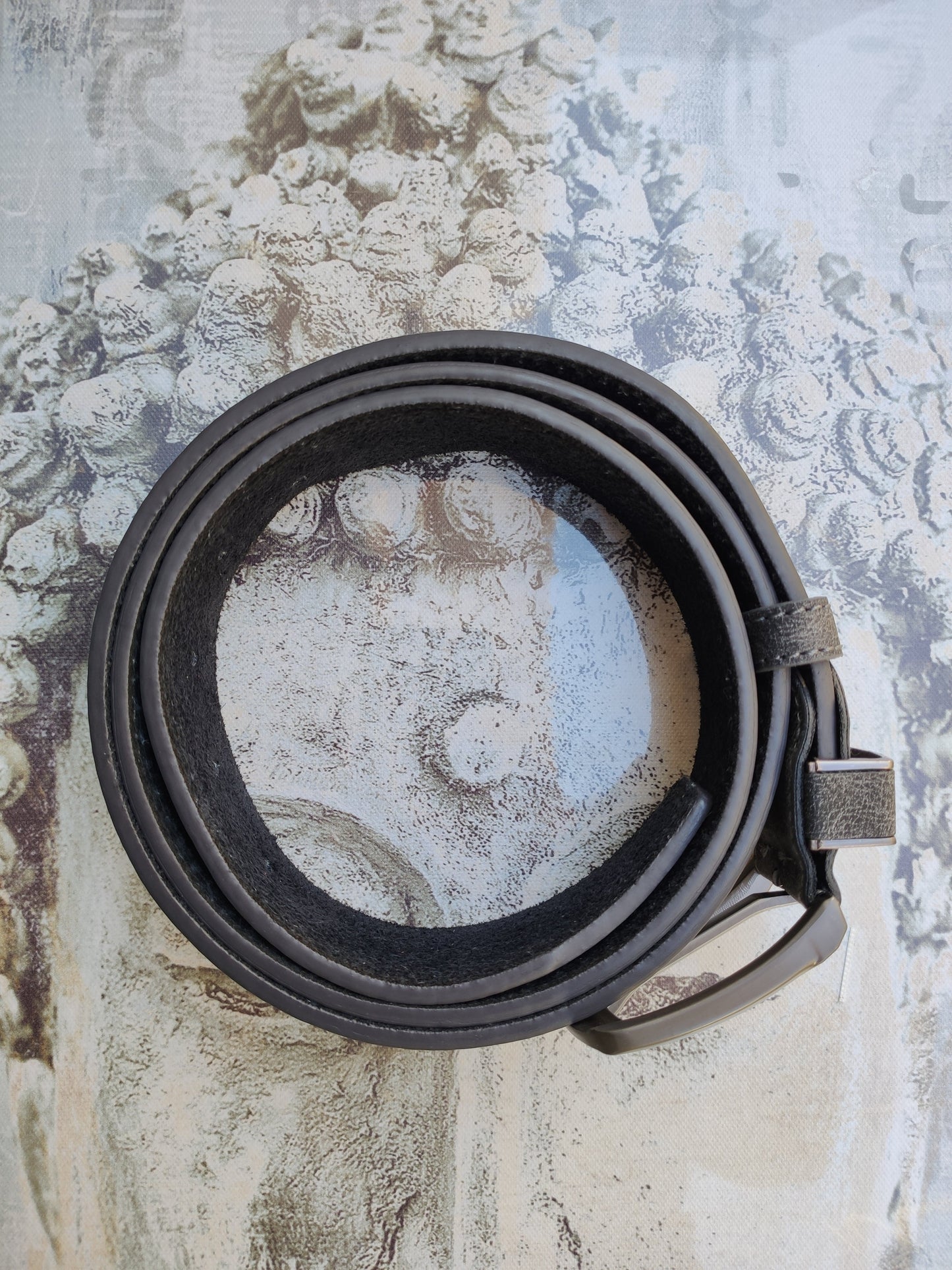 Cintura grigia pelle cuoio uomo belt real leather cm 120